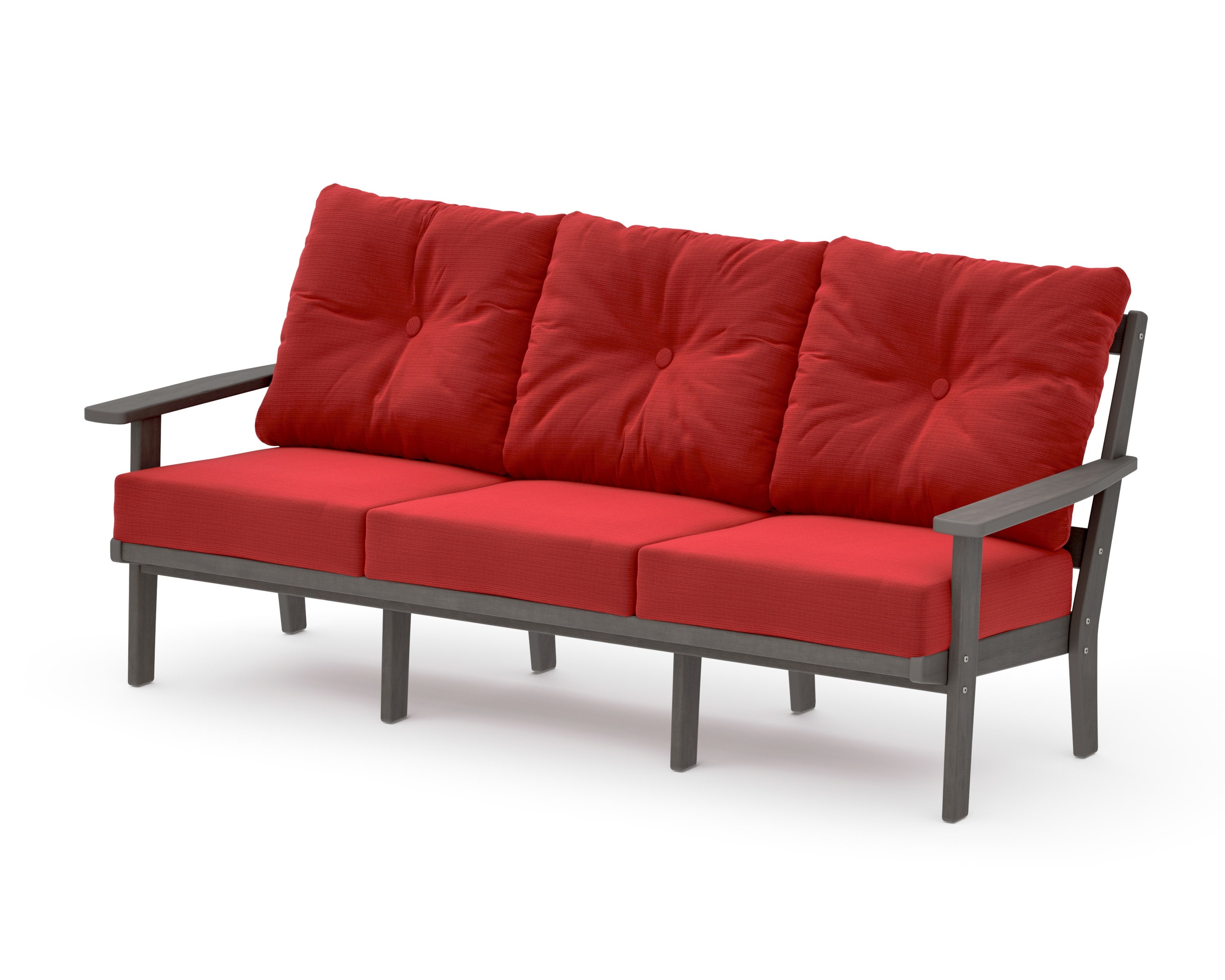 Oxford Deep Seating Sofa in Driftwood / Crimson Linen