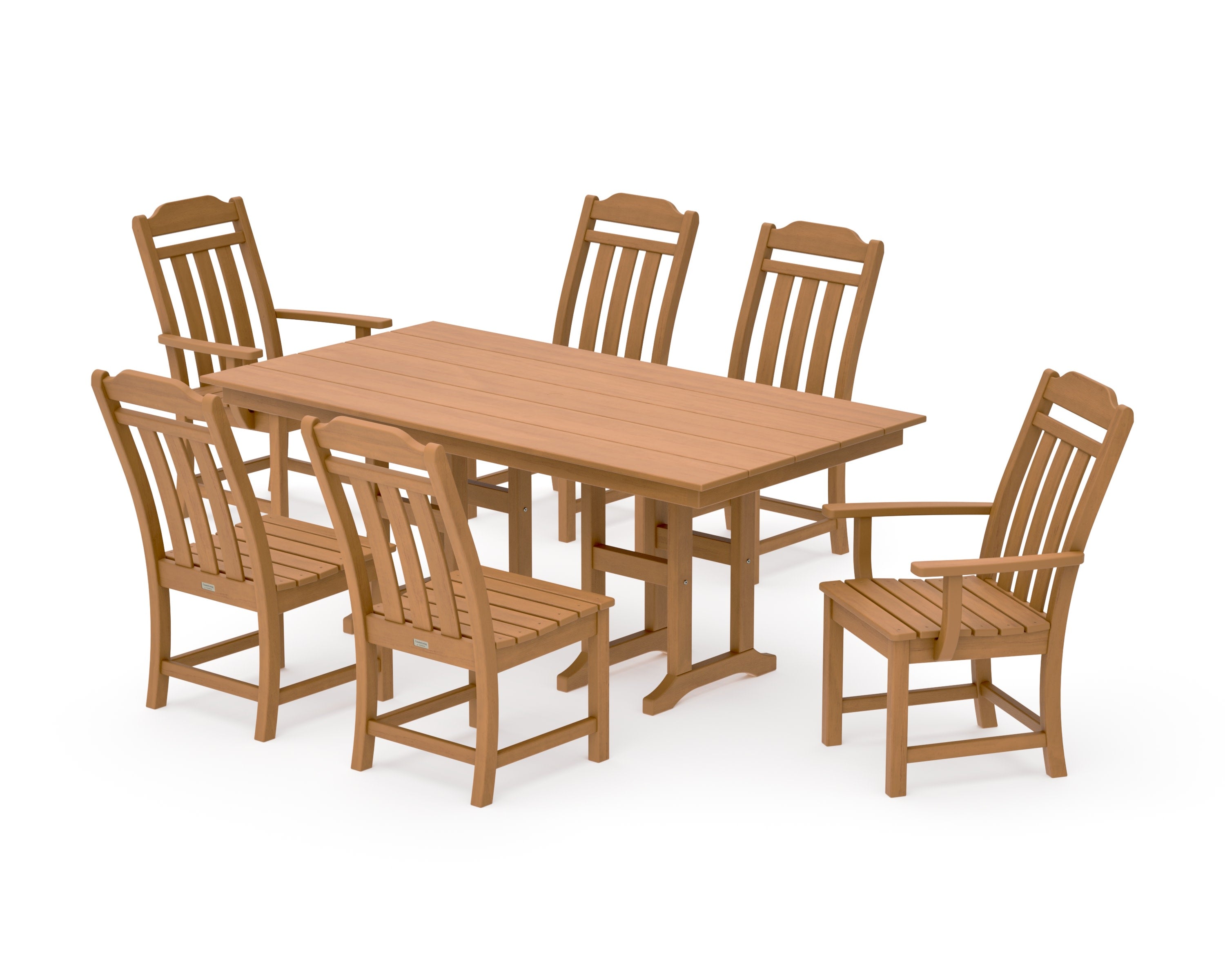 Cottage 7-Piece Farmhouse Dining Set in Natural