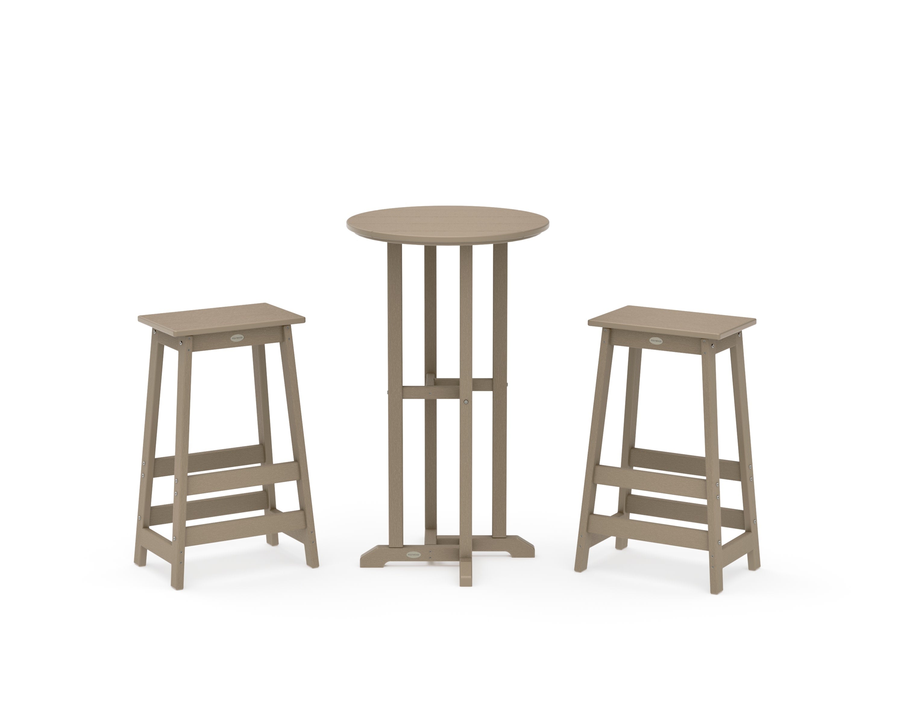 Modern Studio Bar Stool 3-Piece Bistro Set in Vintage Sahara