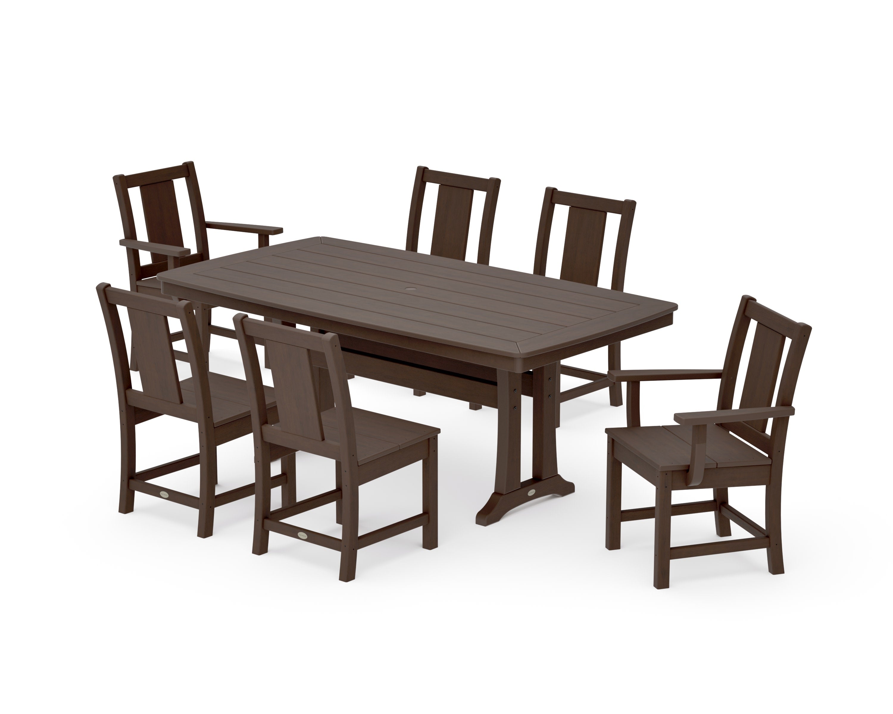 Prairie 7-Piece Dining Set with Trestle Legs in Kona