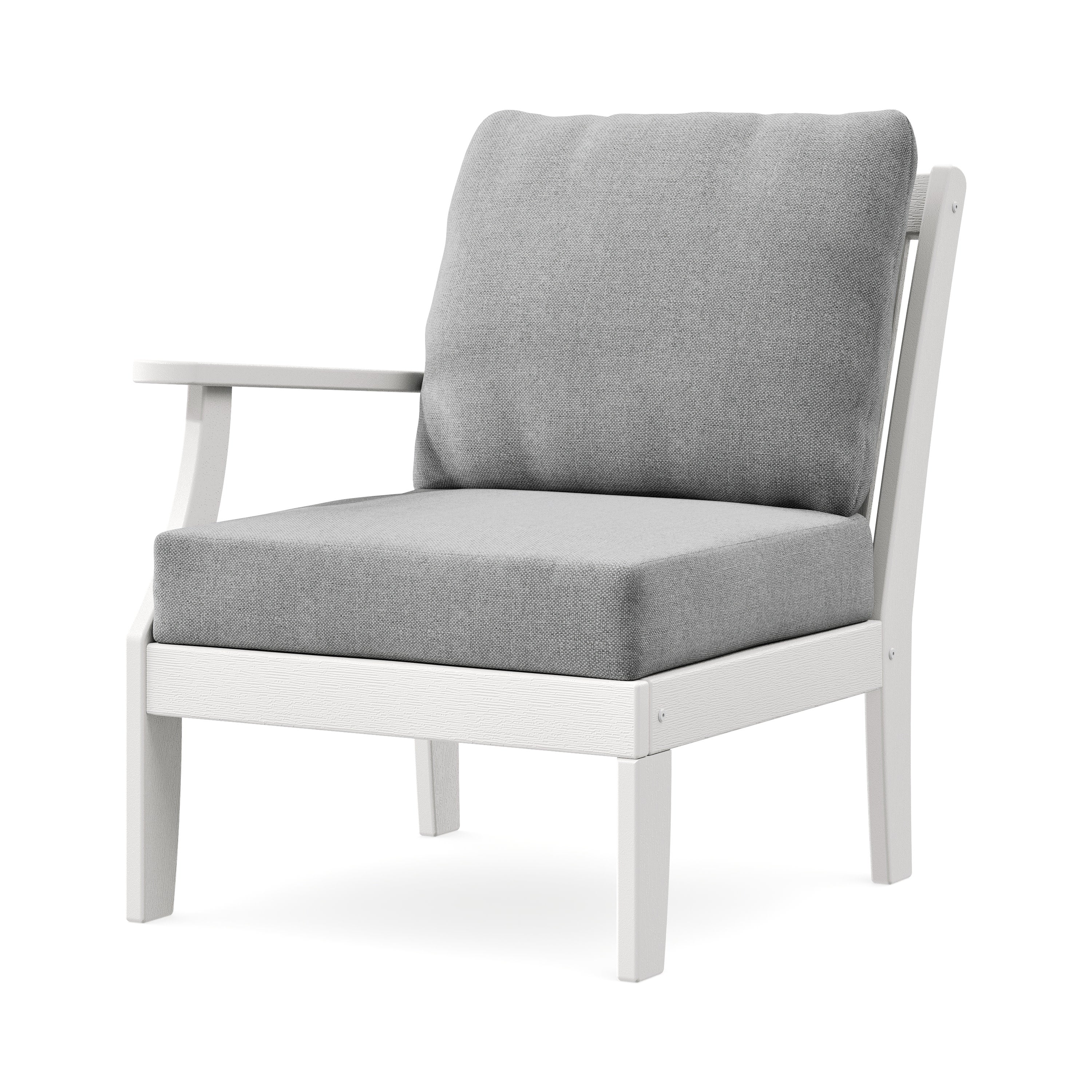 Braxton Modular Left Arm Chair in Vintage White / Grey Mist