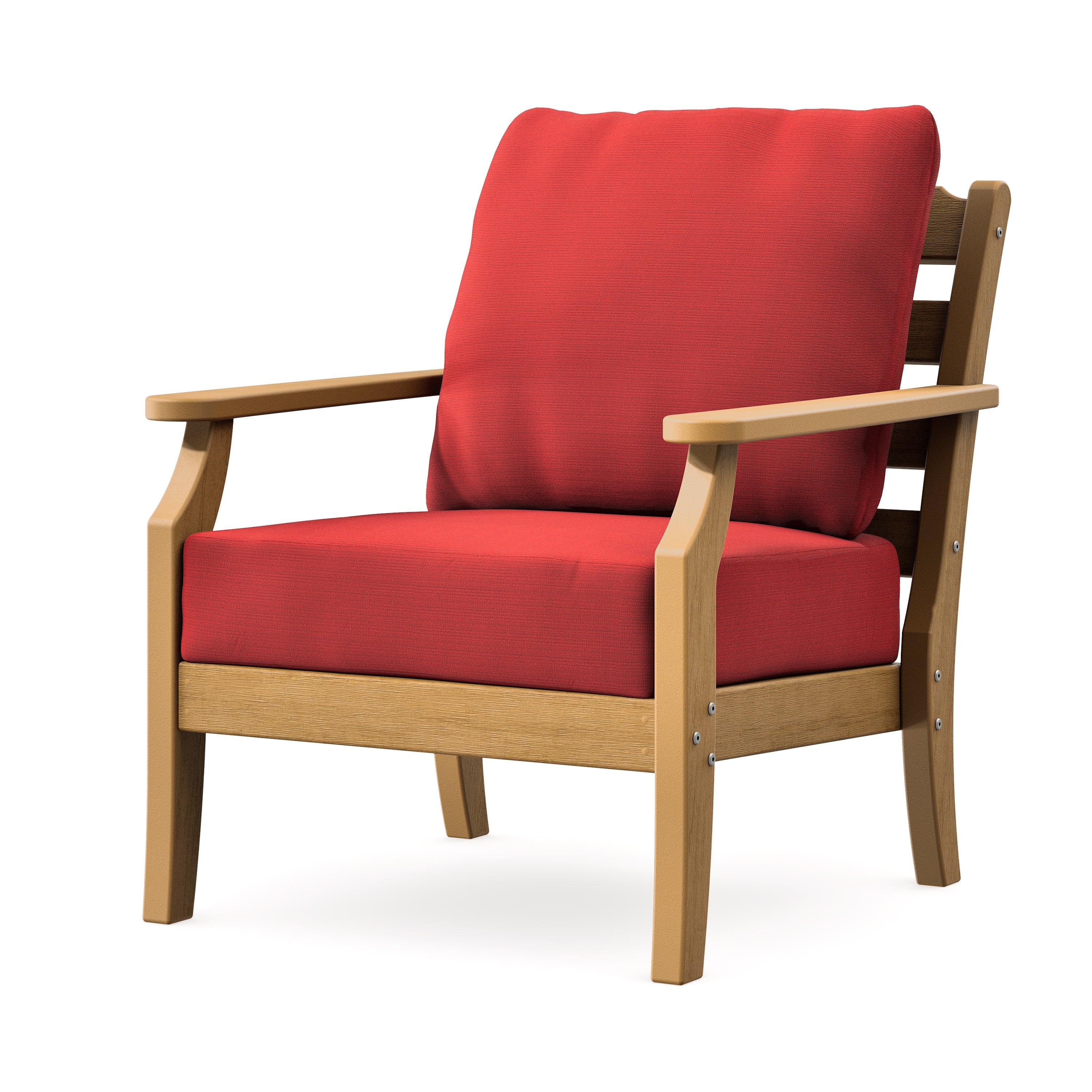 Savannah Deep Seating Chair in Natural / Crimson Linen