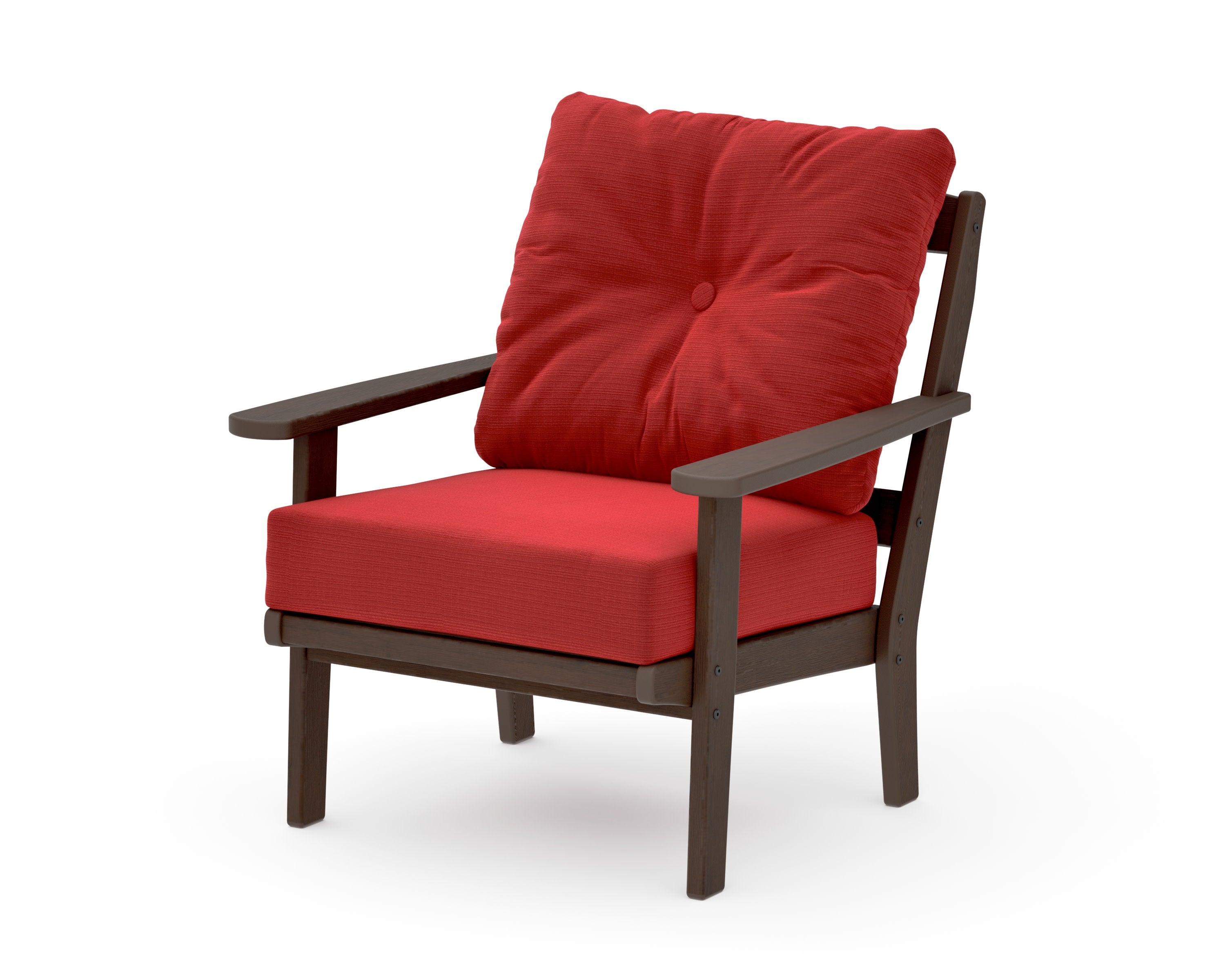 Mission Deep Seating Chair in Kona / Crimson Linen