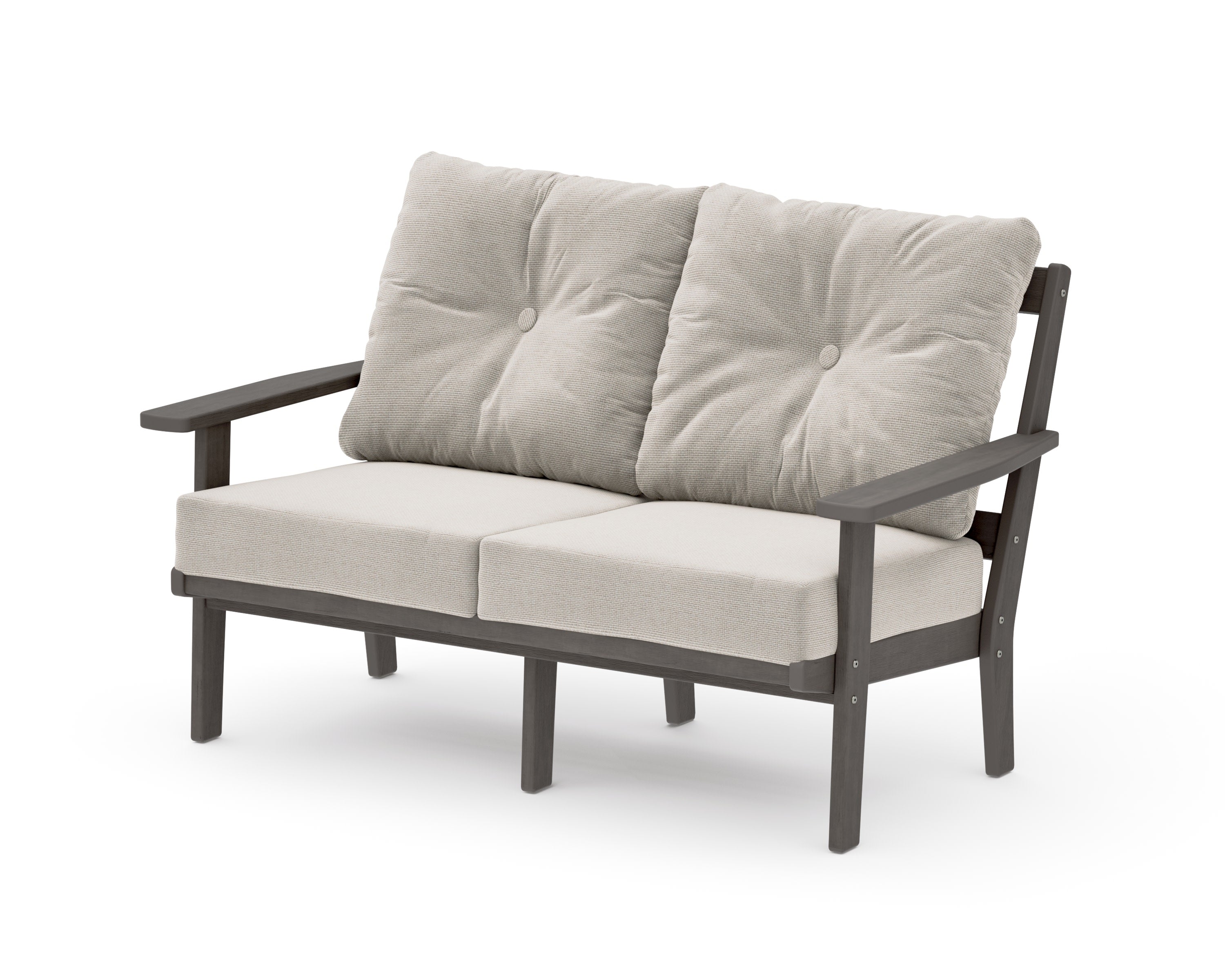 Oxford Deep SeatingLoveseat in Driftwood / Dune Burlap