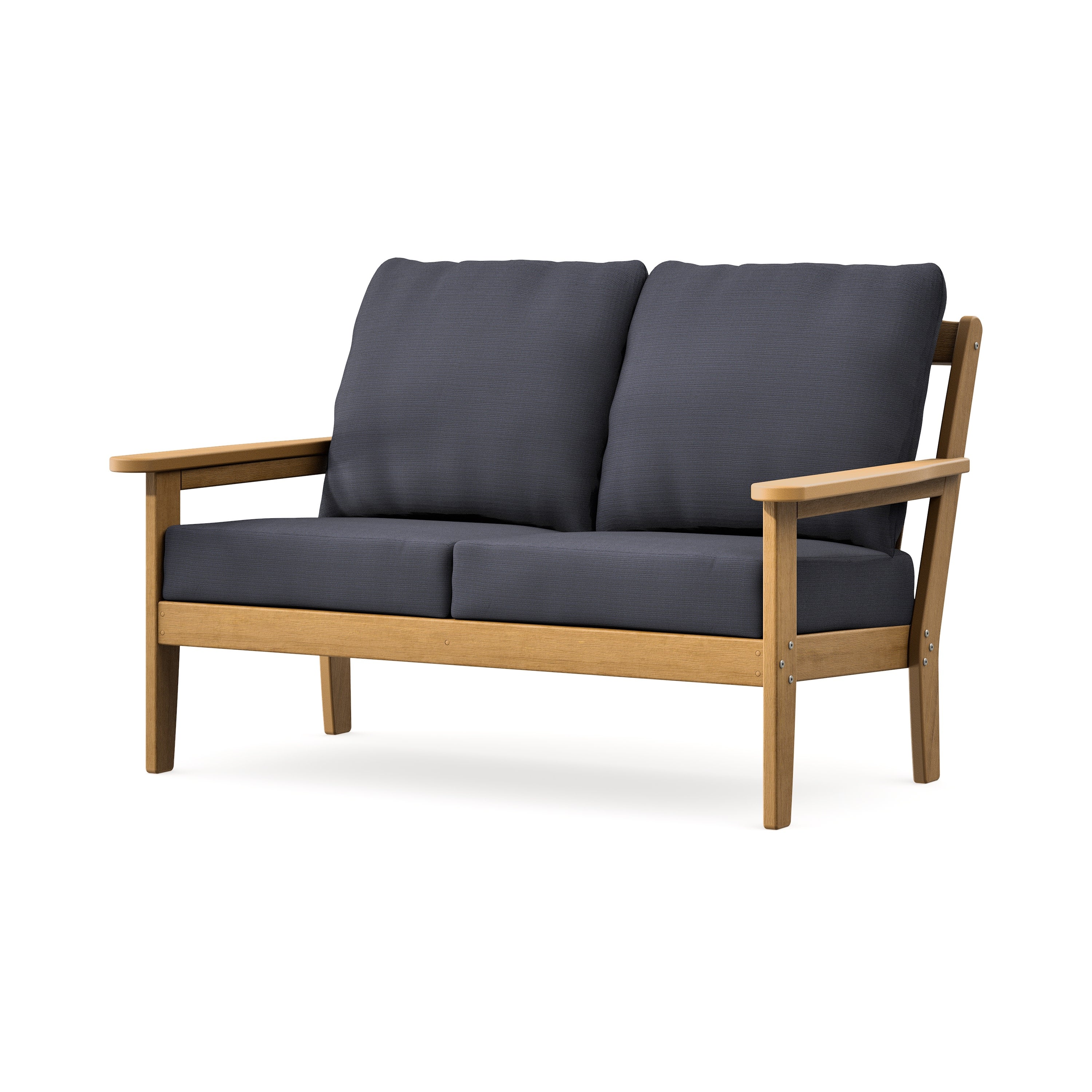 Cottage Deep Seating Loveseat in Natural / Midnight Linen