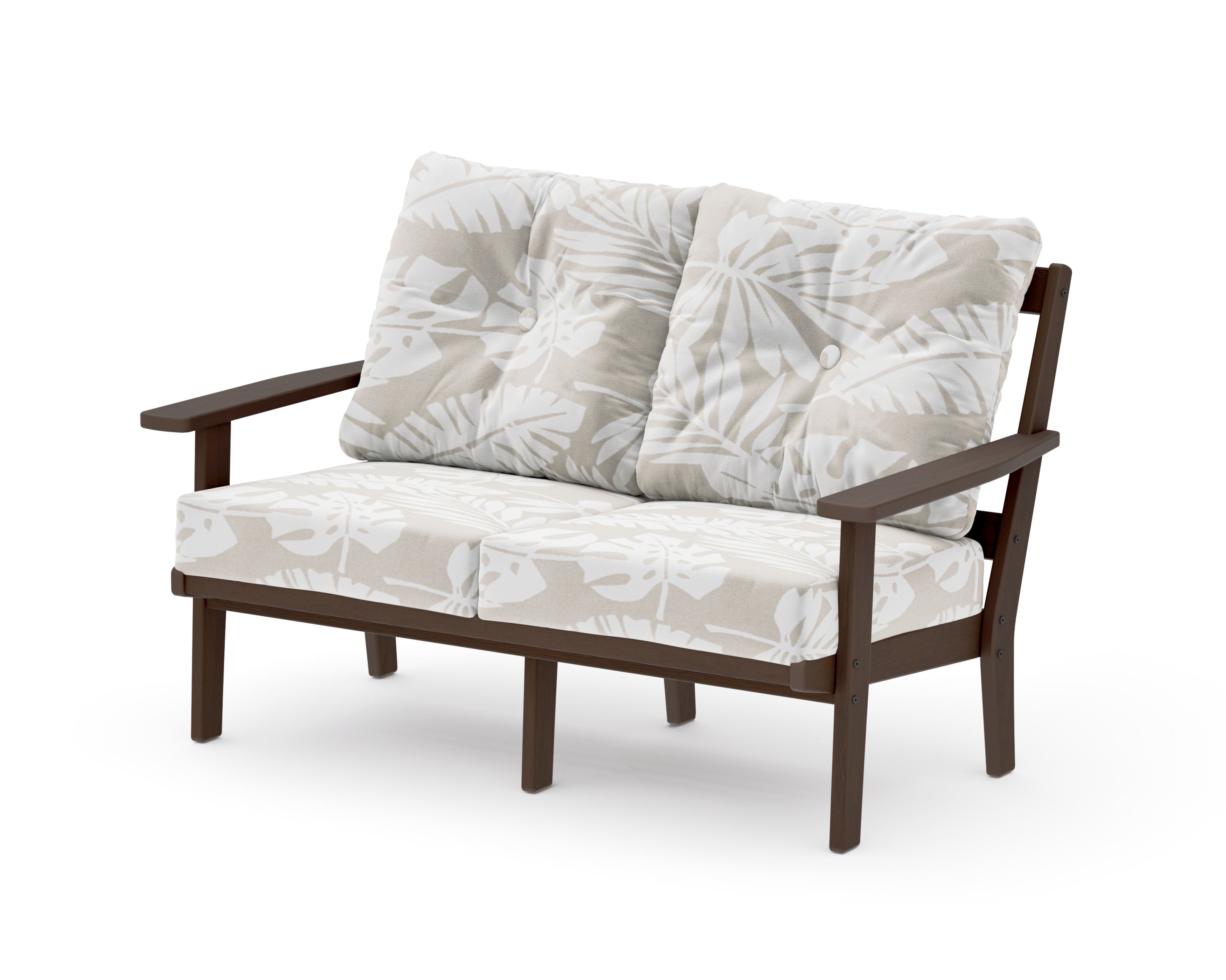 Oxford Deep SeatingLoveseat in Kona / Leaf Dune Burlap