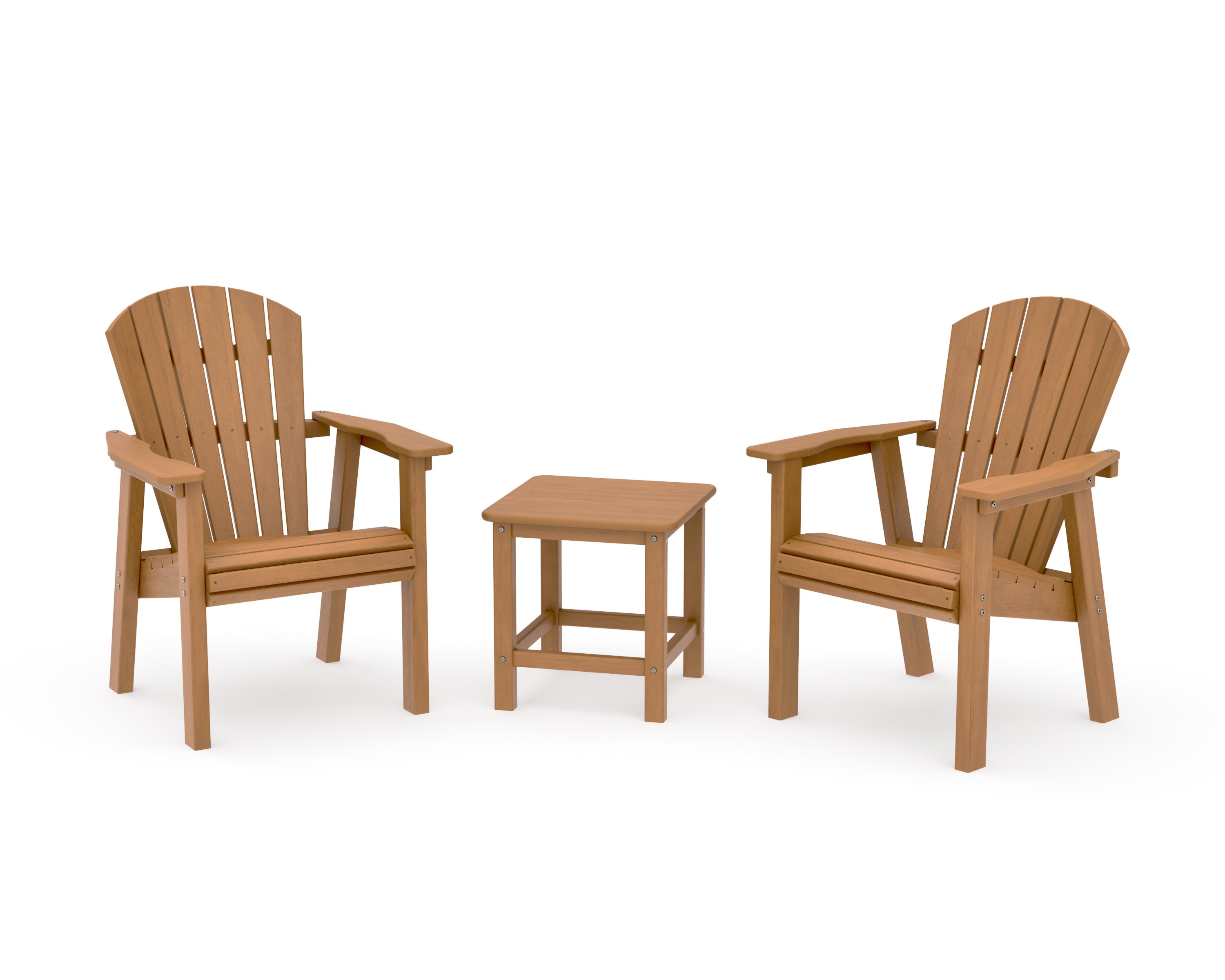 Seashell 3-Piece Upright Adirondack Chair Set in Natural