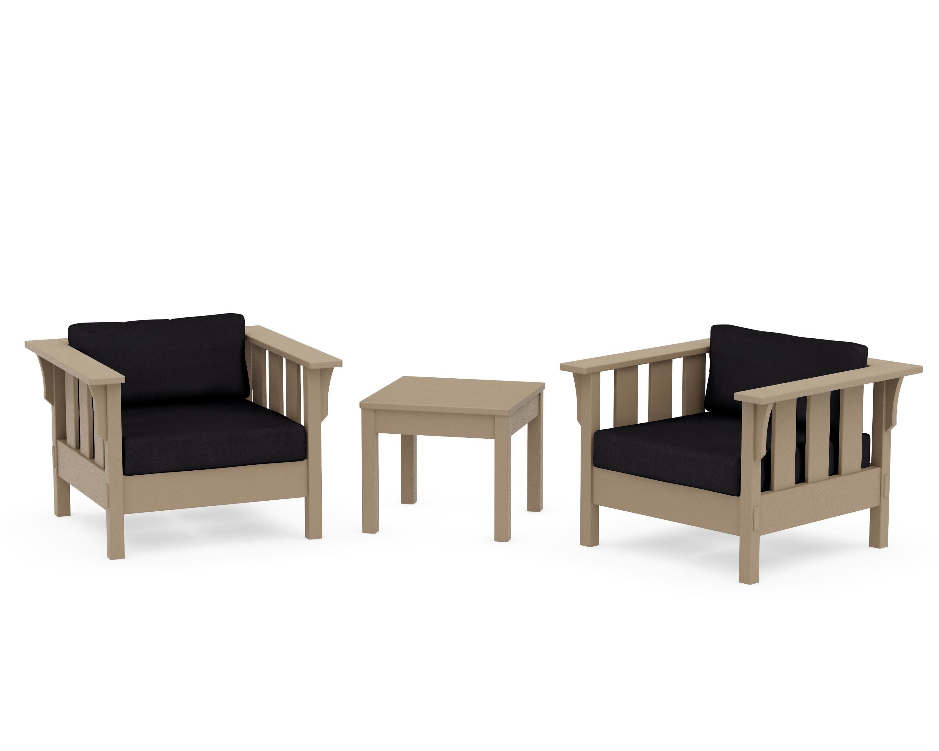 Acadia 3-Piece Deep Seating Set in Vintage Sahara / Midnight Linen