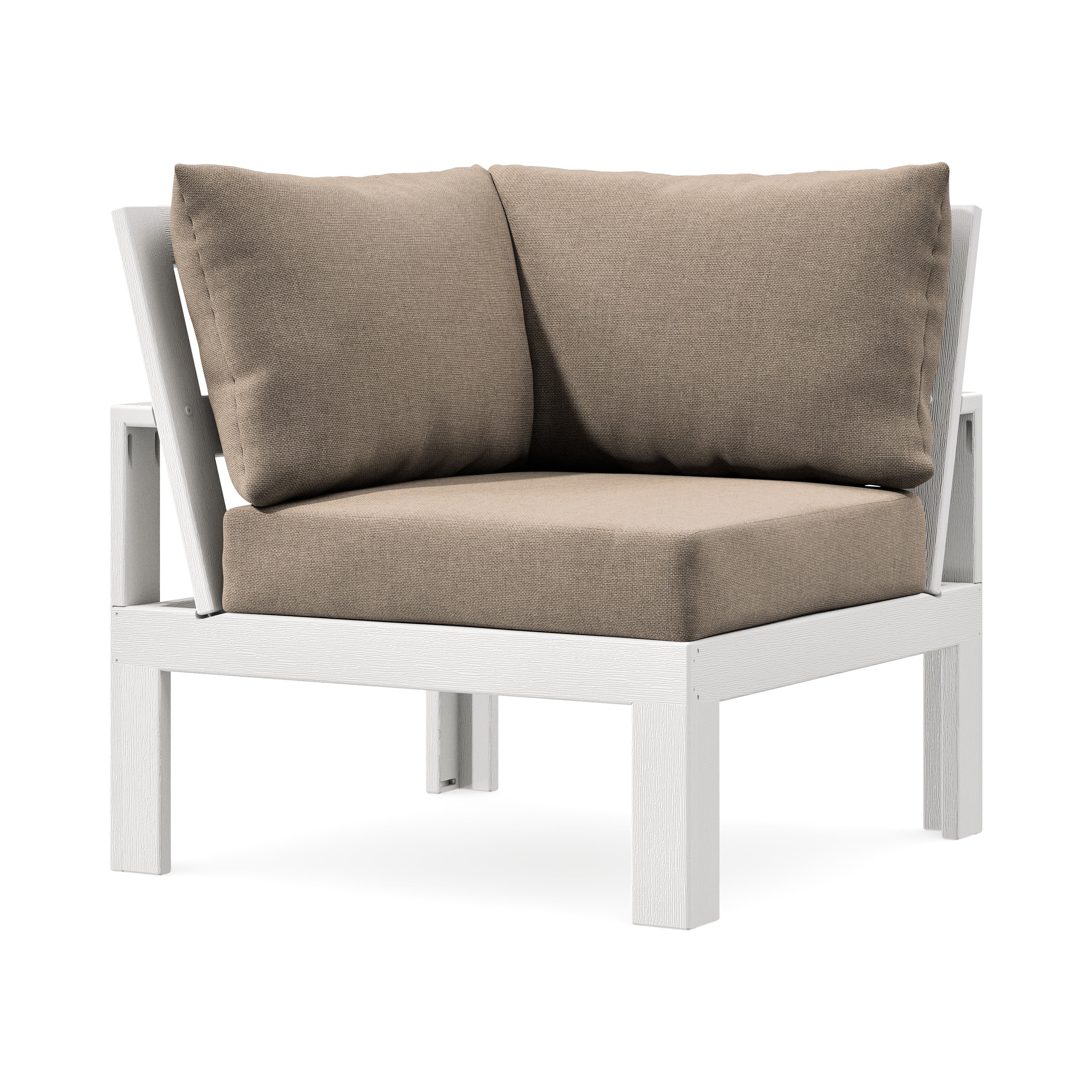 Modular Corner Chair in Vintage White / Spiced Burlap
