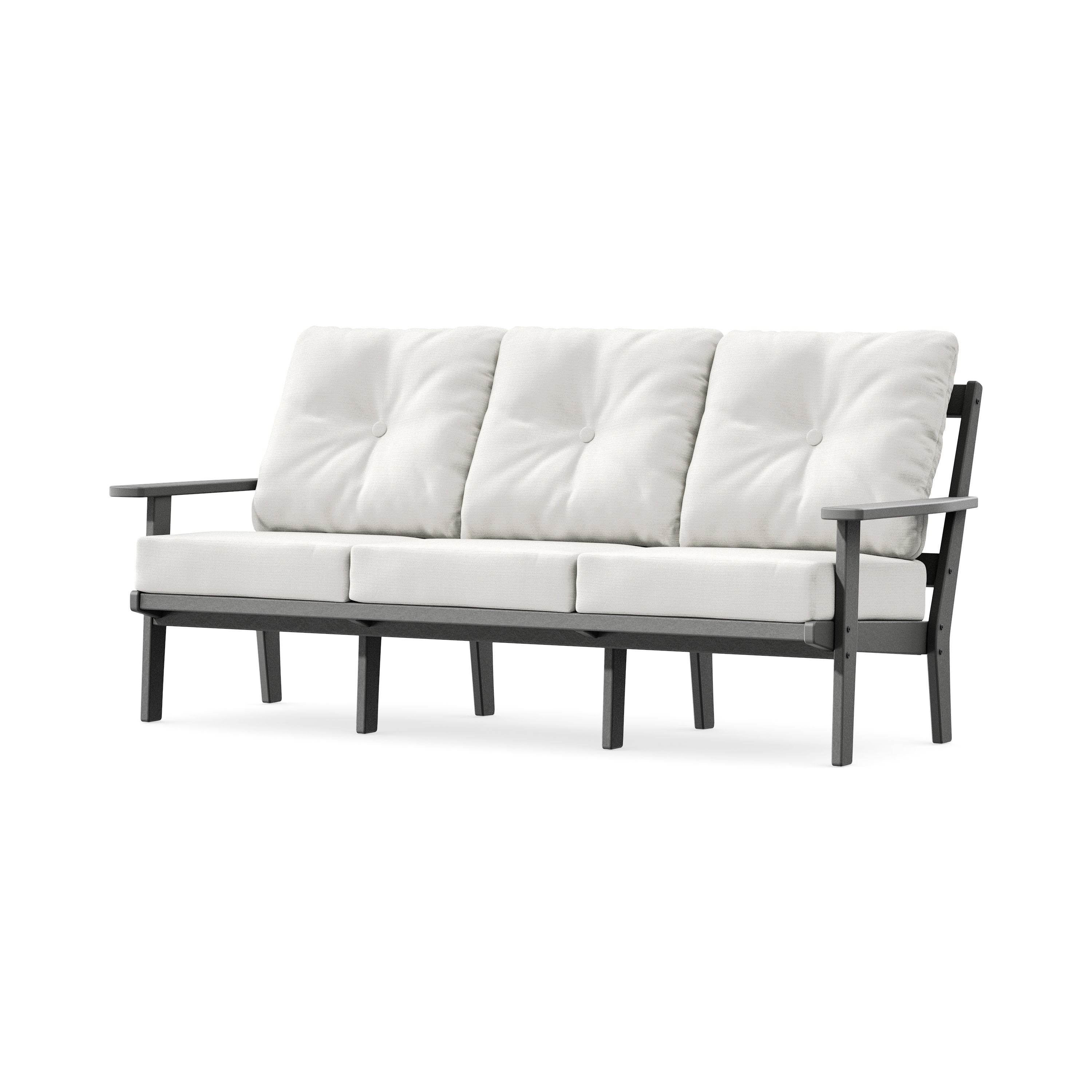 PrairieDeep Seating Sofa in Slate Grey / Natural Linen