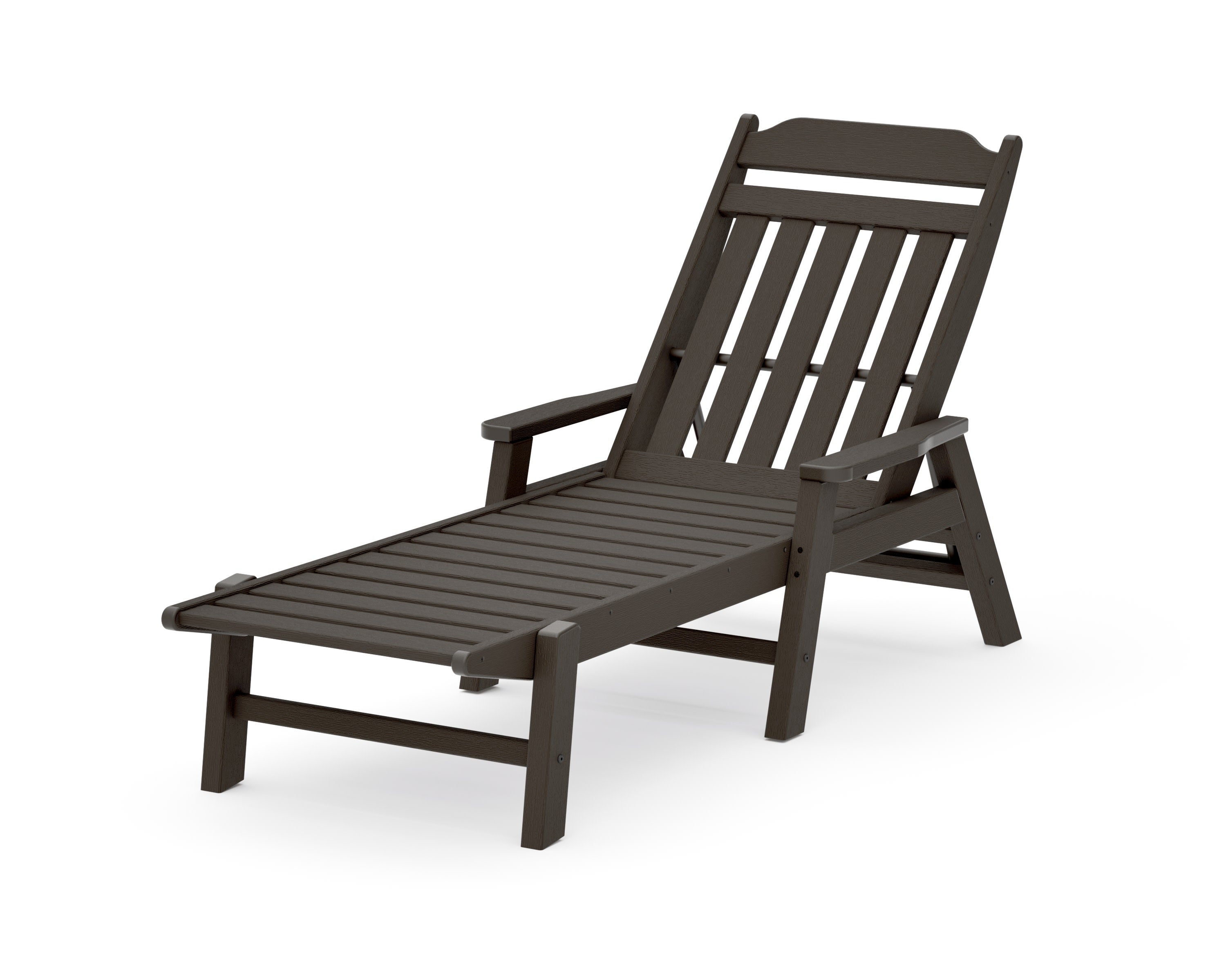 Cottage Chaise with Arms in Vintage Coffee