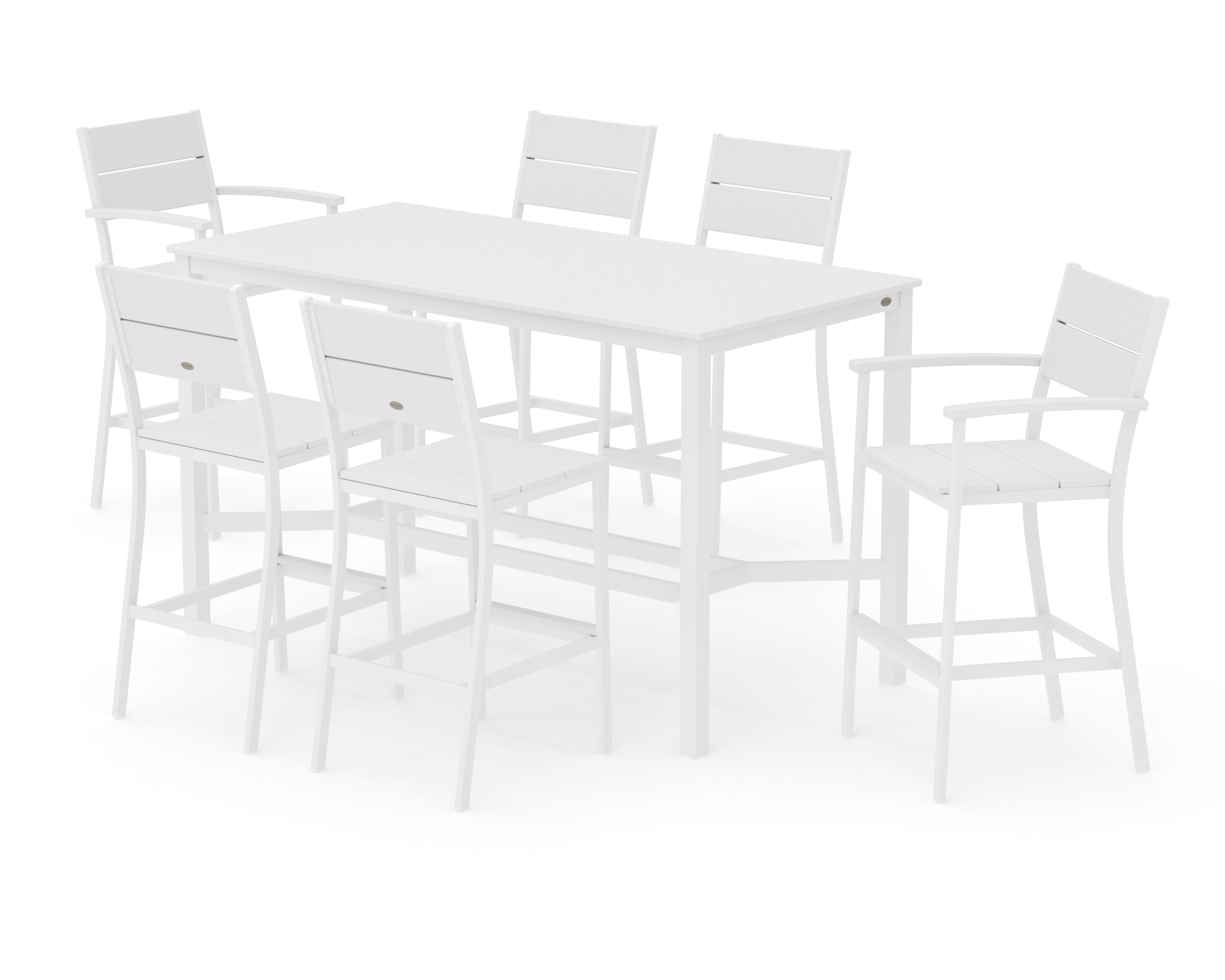 Main Street 7-Piece Bar Set in White / White