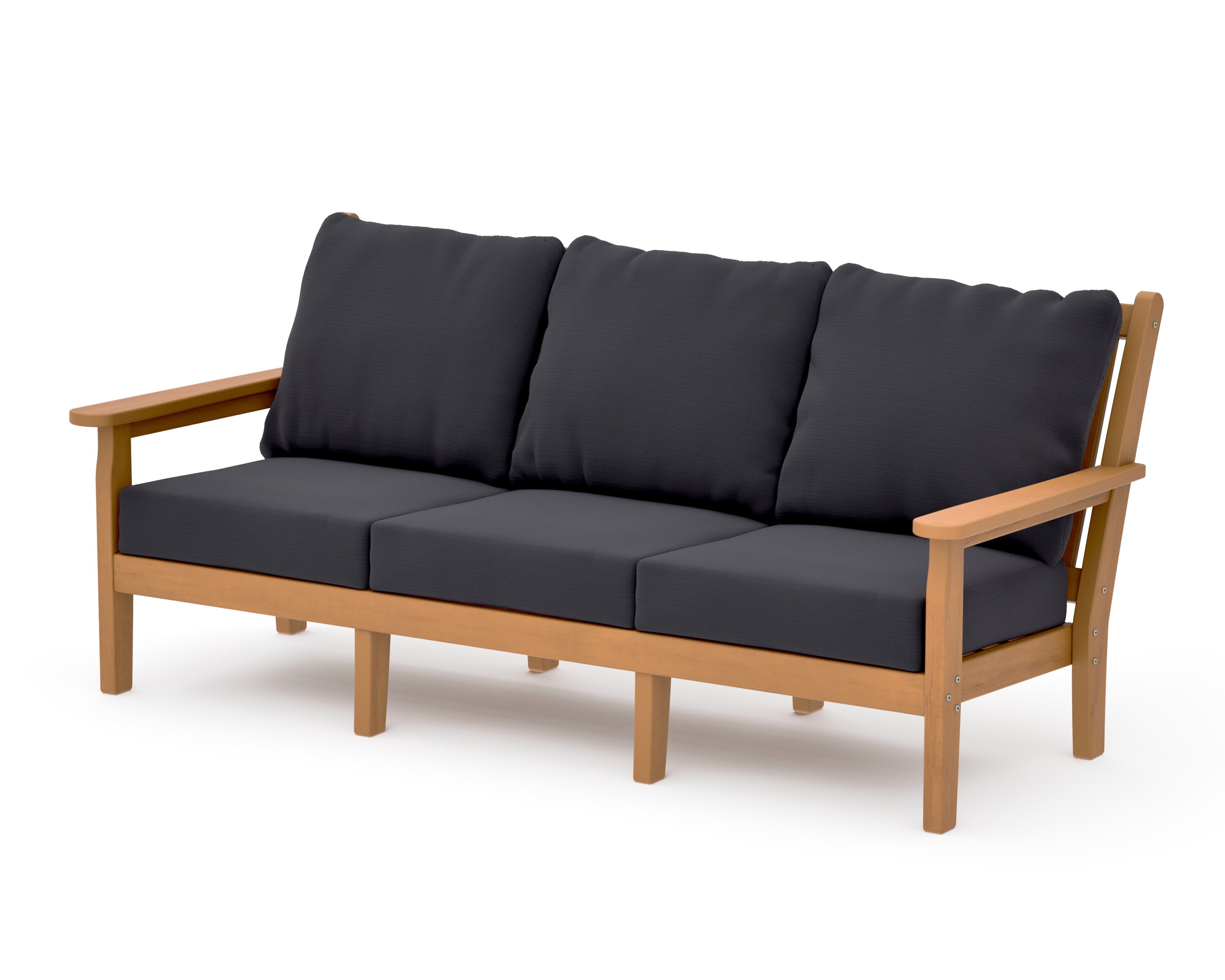 Chippendale Deep Seating Sofa in Natural / Midnight Linen