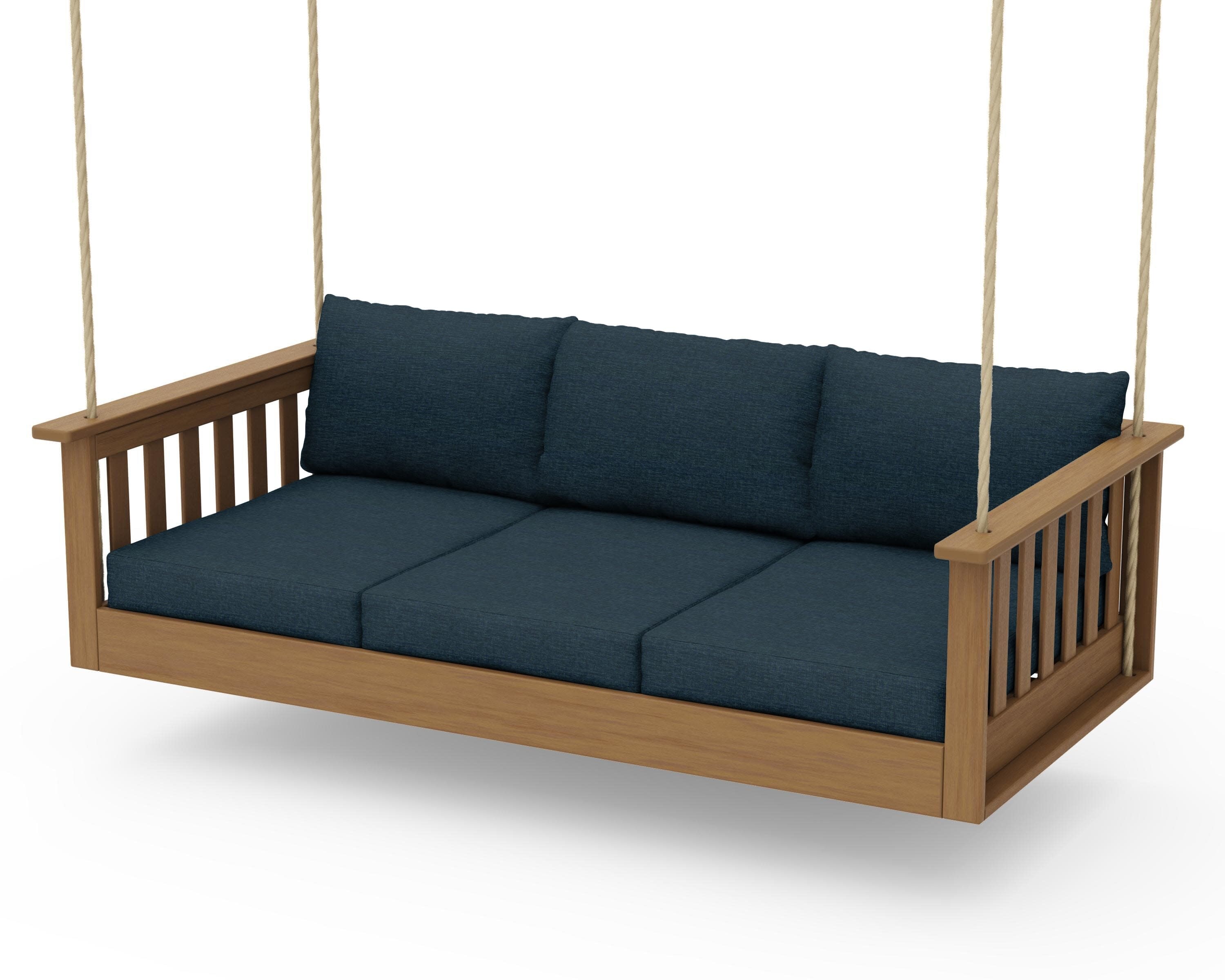 Vineyard Daybed Swing in Natural / Platform Indigo