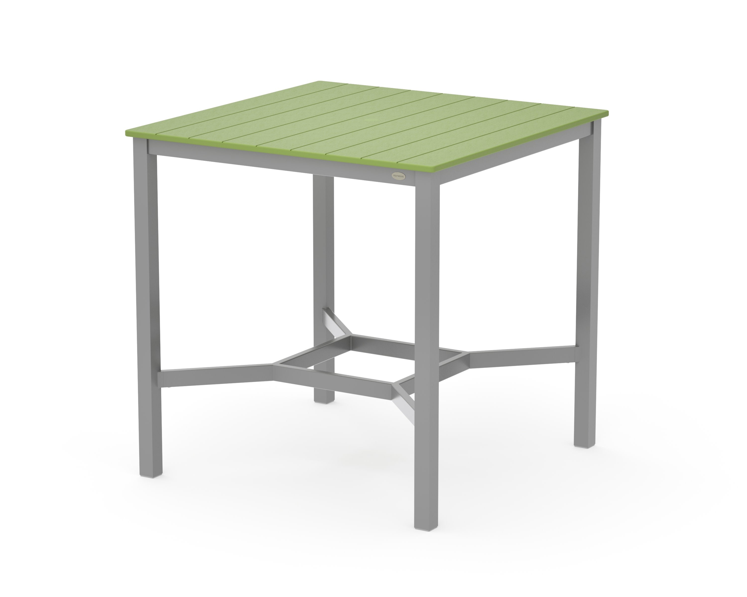 Main Street 42 x 42 Bar Table in Silver / Lime