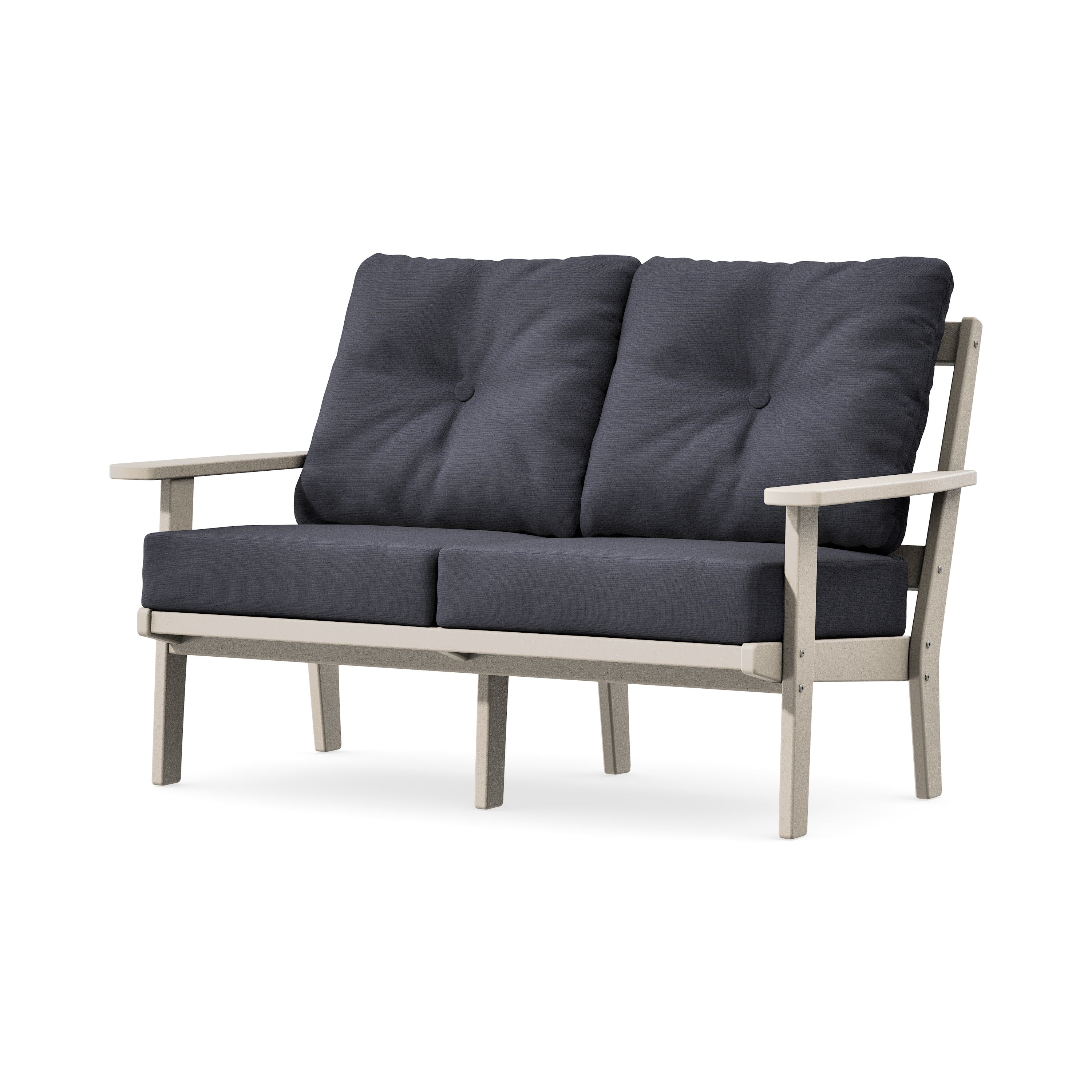 Oxford Deep SeatingLoveseat in Sand / Midnight Linen