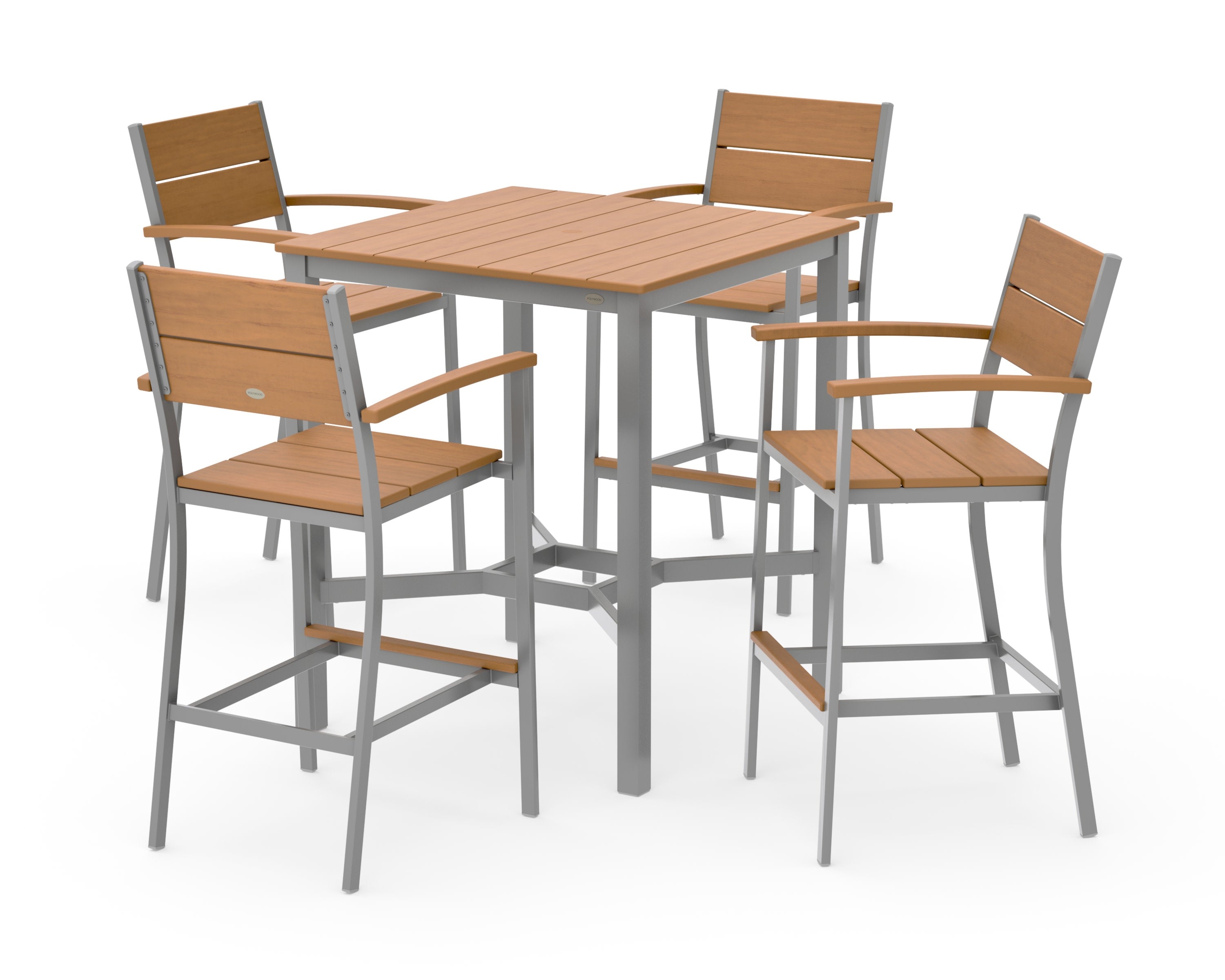 Main Street 5-Piece Bar Set in Silver / Natural