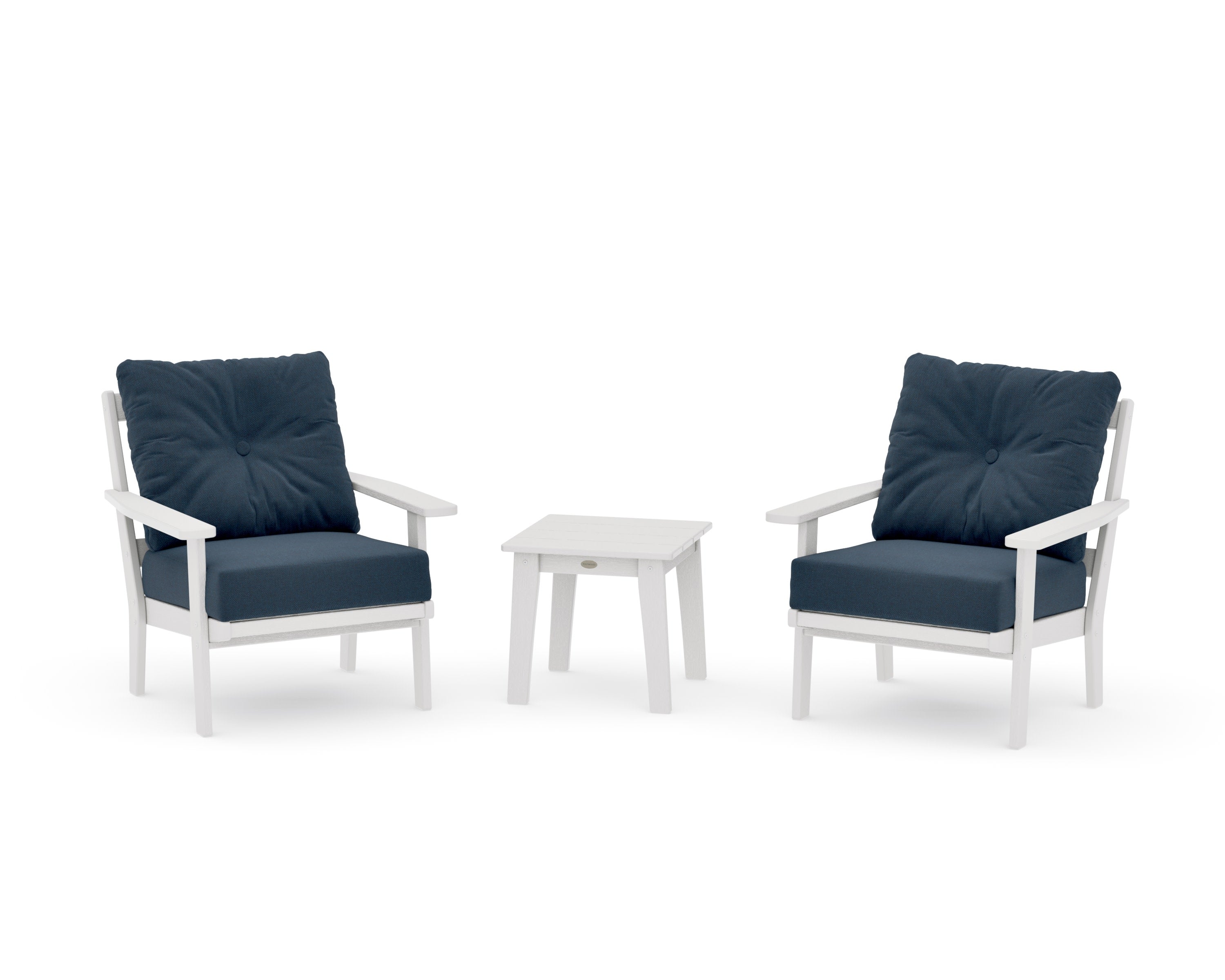 Prairie 3-Piece Deep Seating Set in Vintage White / Marine Indigo