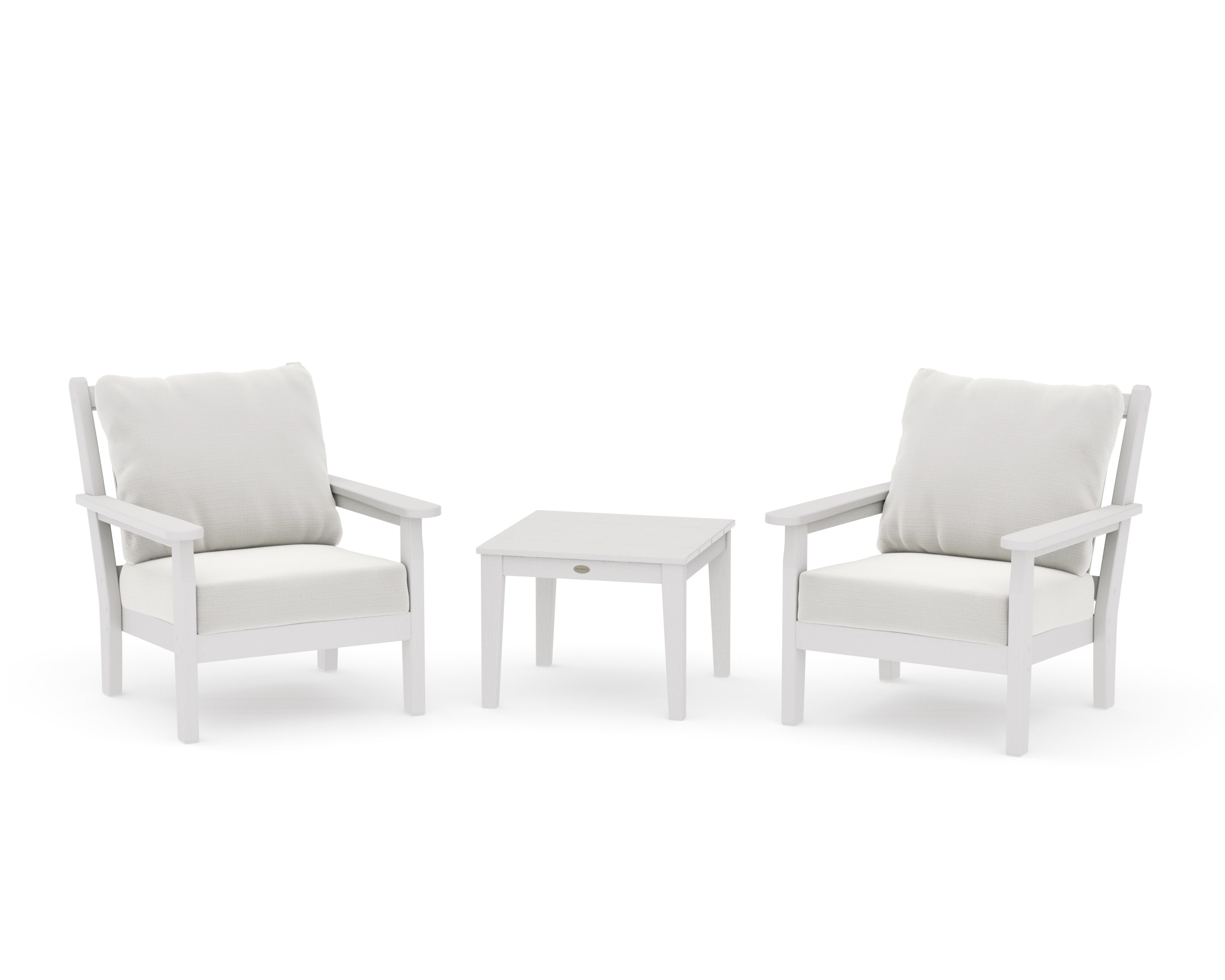 Chippendale 3-Piece Deep Seating Set in Vintage White / Natural Linen