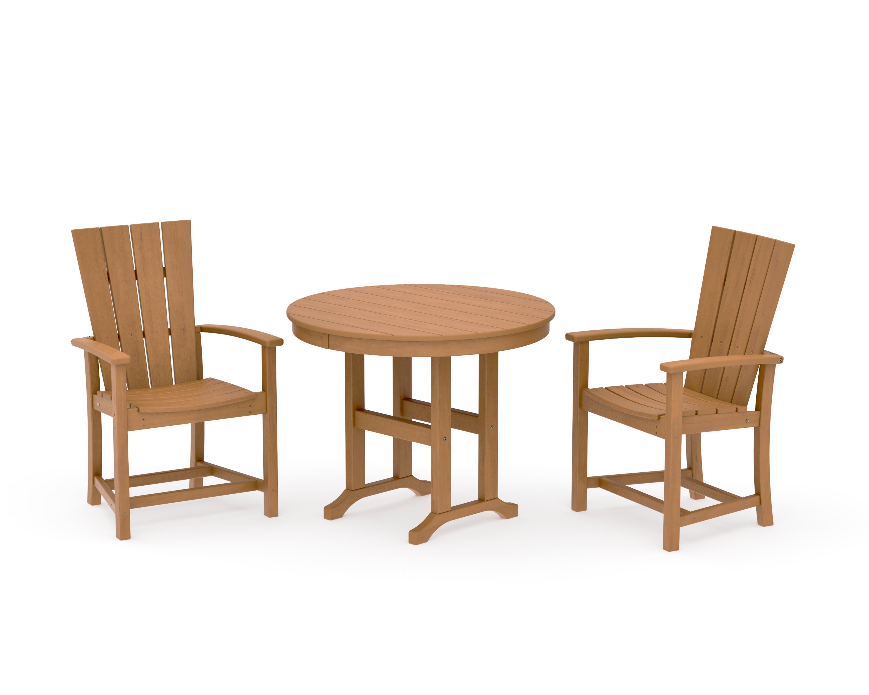 Quattro 3-Piece Round Farmhouse Dining Set in Natural