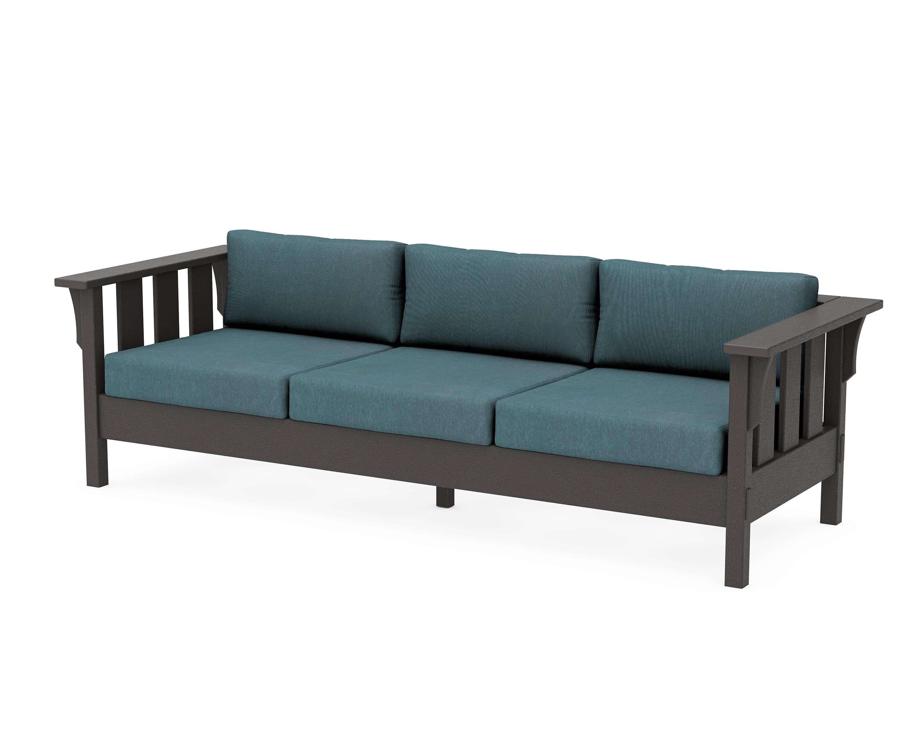 Acadia Deep Seating Sofa in Vintage Coffee / Ocean Teal