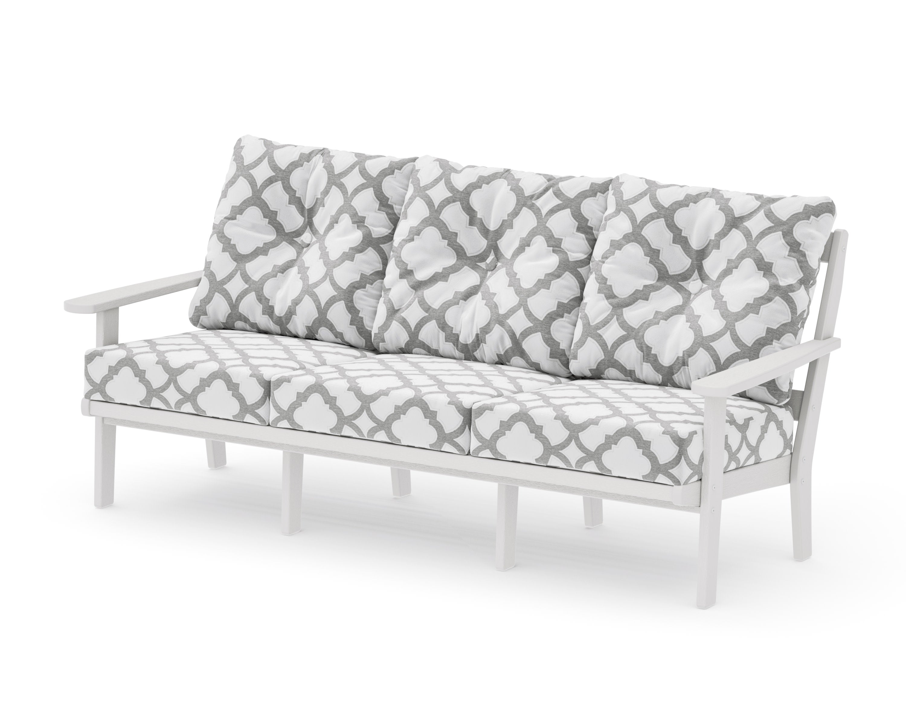 Mission Deep Seating Sofa in Vintage White / Trellis Grey Mist