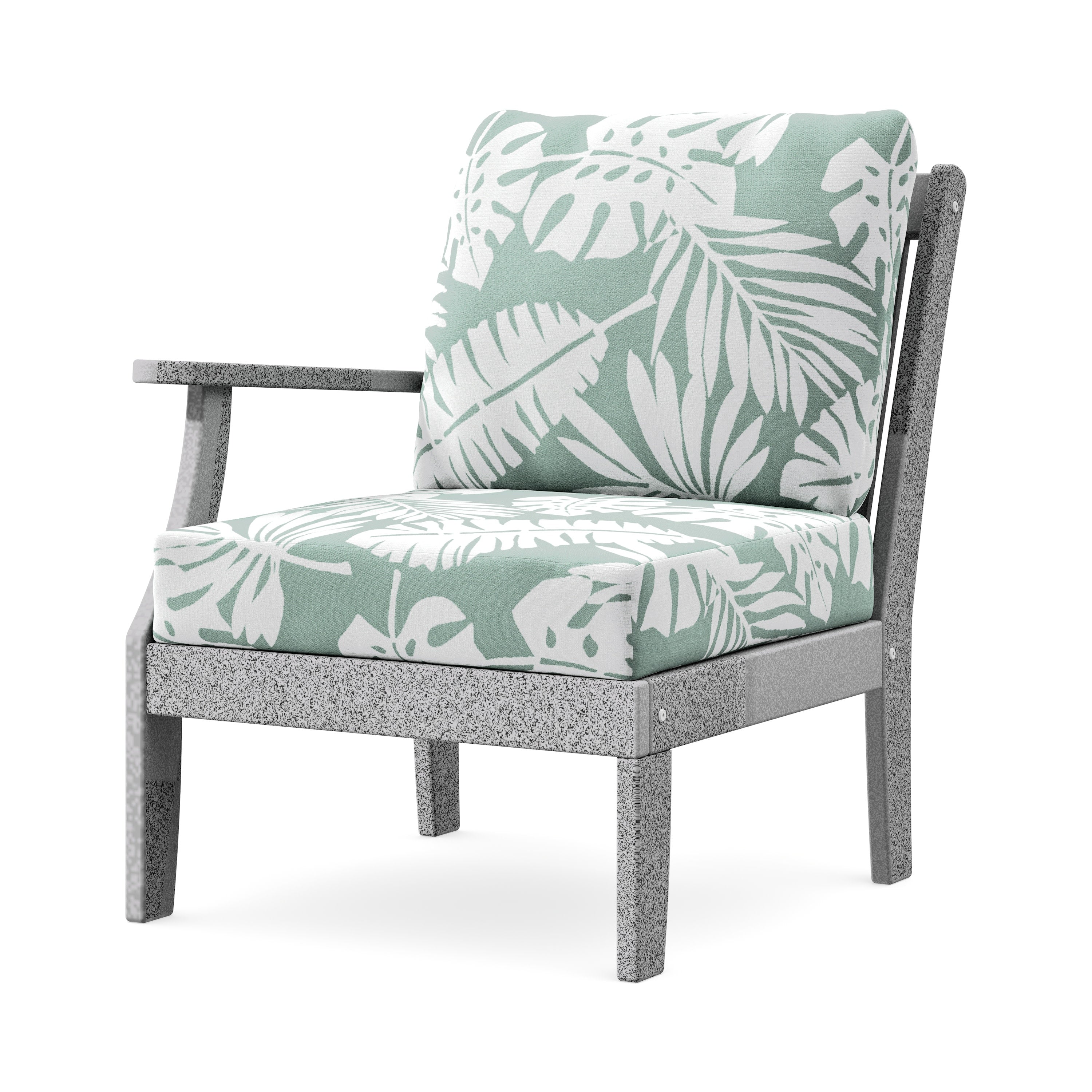 Braxton Modular Left Arm Chair in Vintage White / Leaf Glacier Spa