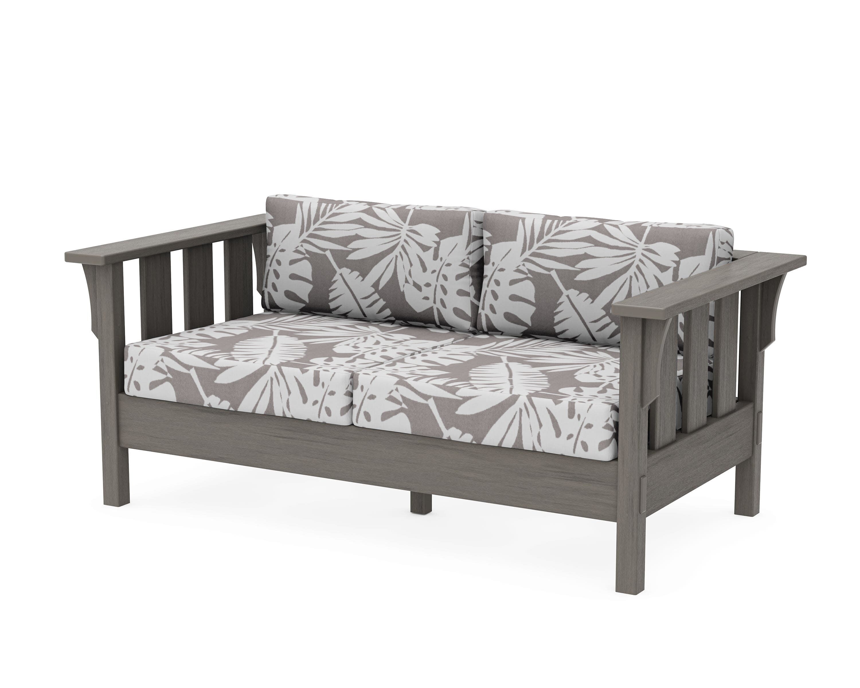 Acadia Deep Seating Loveseat in Driftwood / Leaf Grey Mist