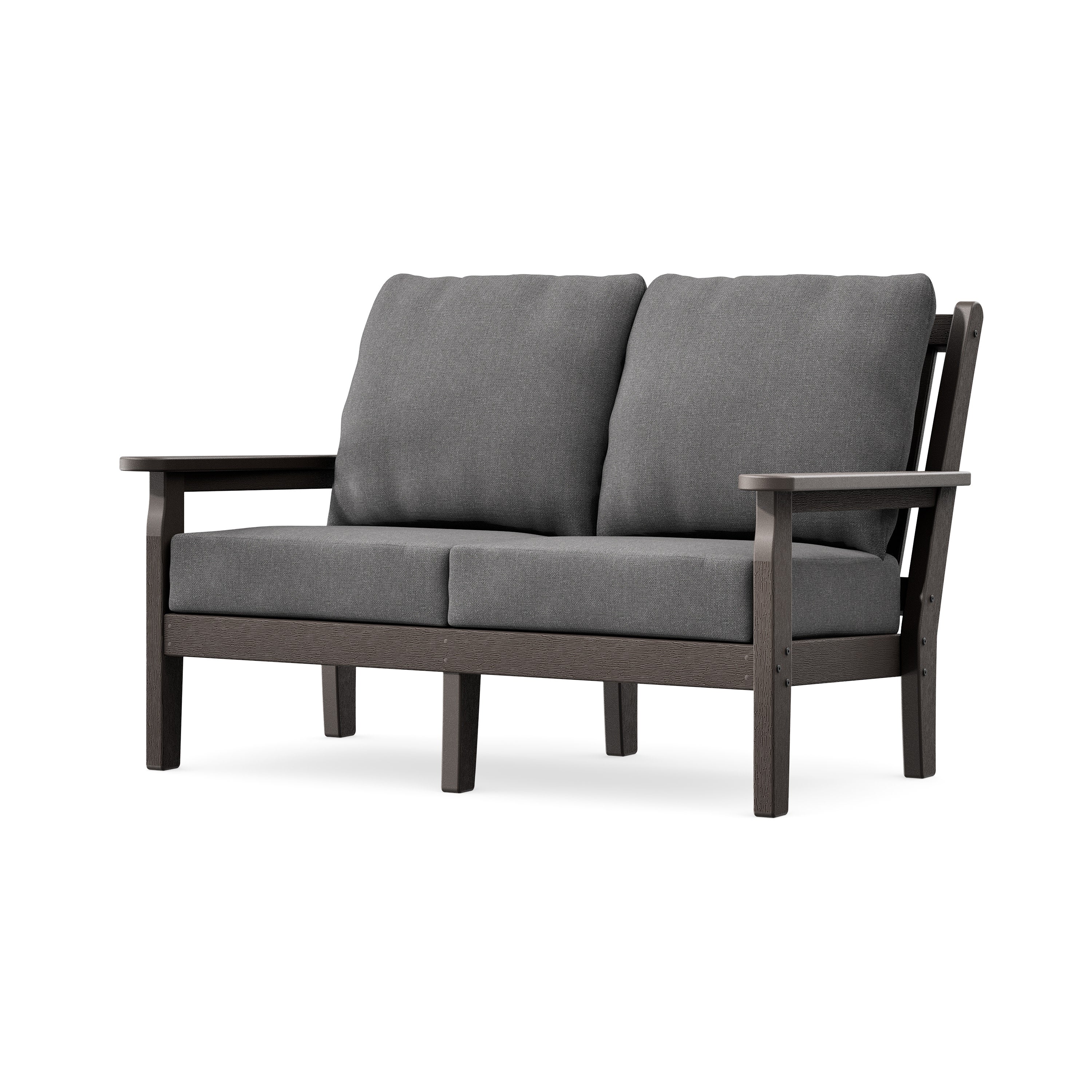 Chippendale Deep Seating Loveseat in Vintage Coffee / Ash Charcoal