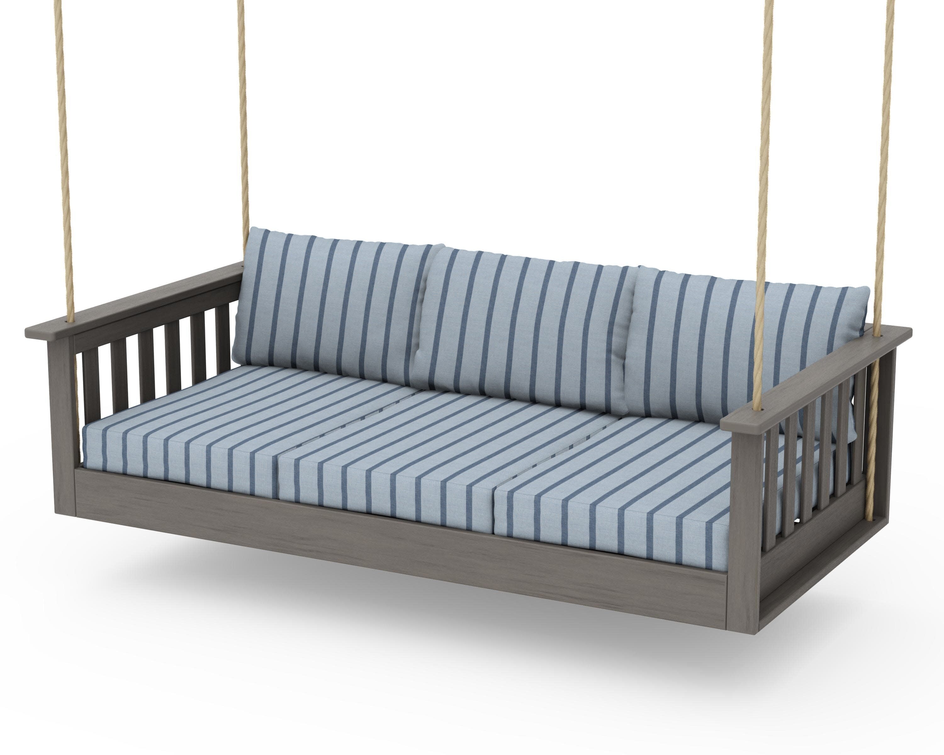 Vineyard Daybed Swing in Driftwood / Unwind Sky