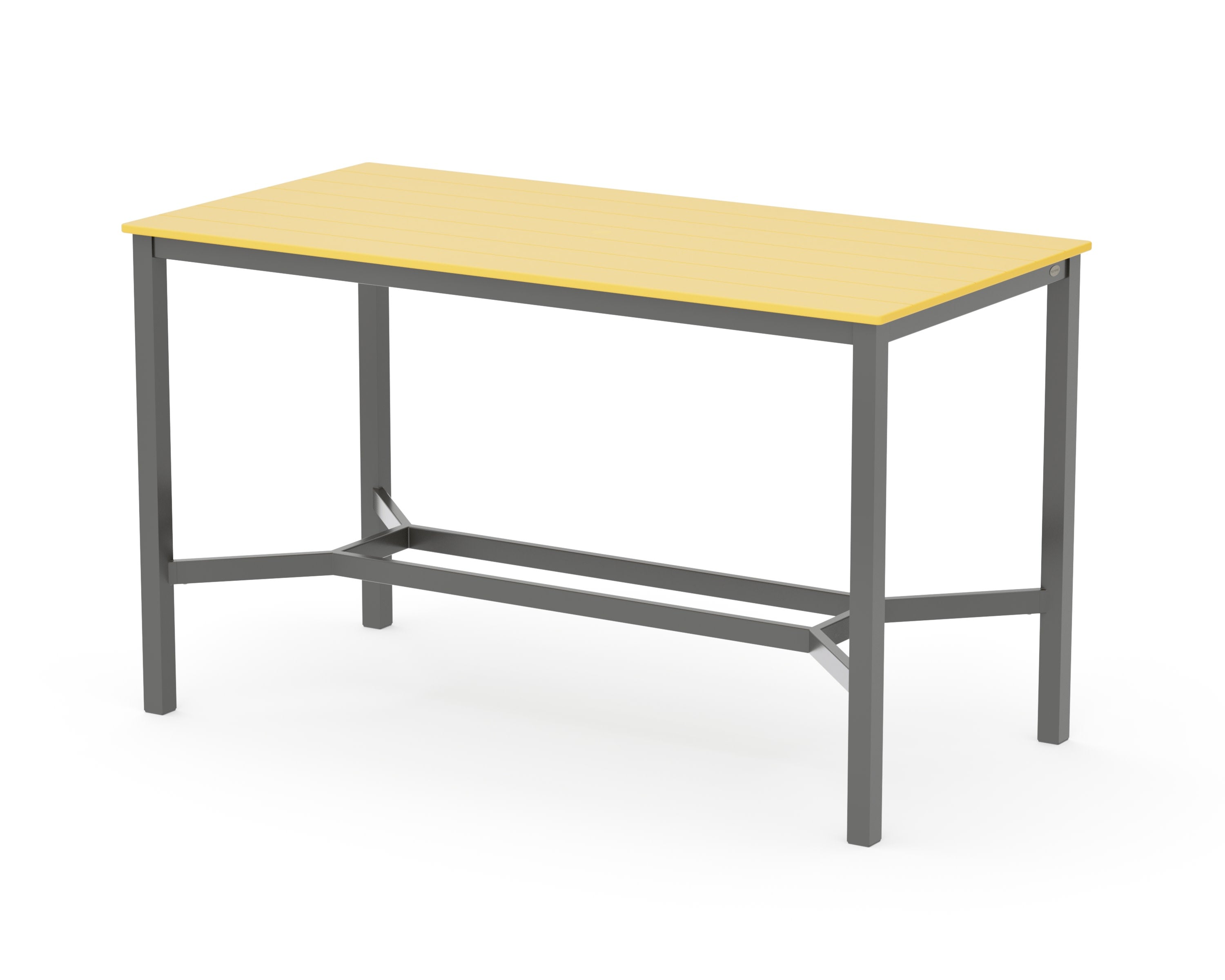 Main Street 36 x 72 Bar Table in Charcoal / Lemon