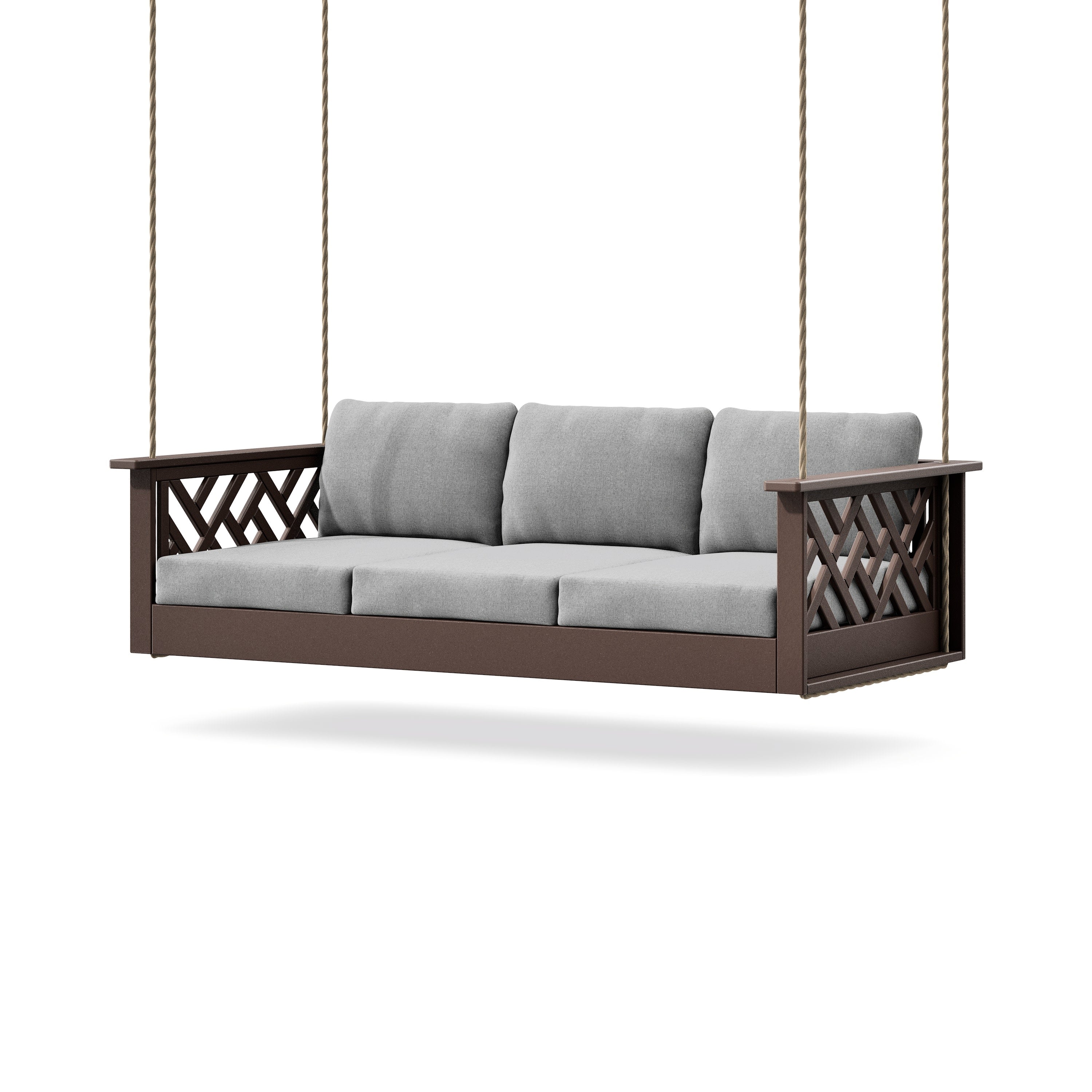 Chippendale Daybed Swing in Mahogany / Grey Mist