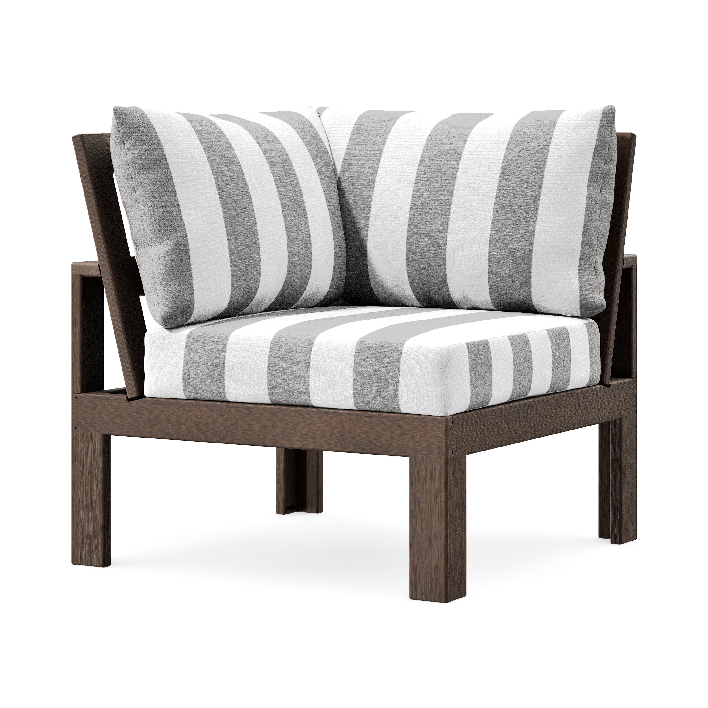 Modular Corner Chair in Kona / Cabana Stripe Grey Mist