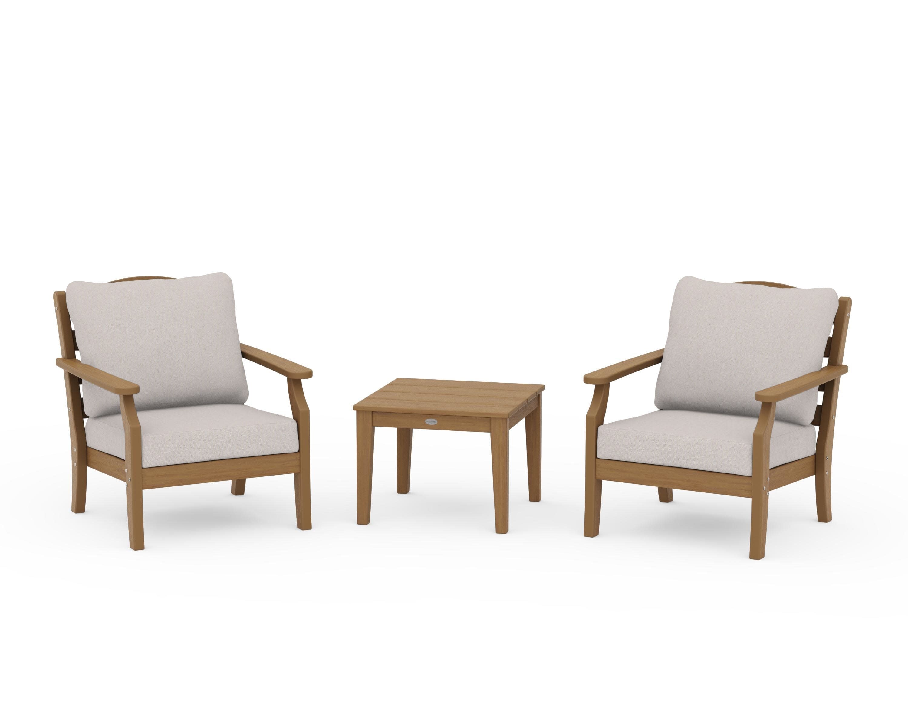Savannah 3-Piece Deep Seating Set in Natural / Dune Burlap