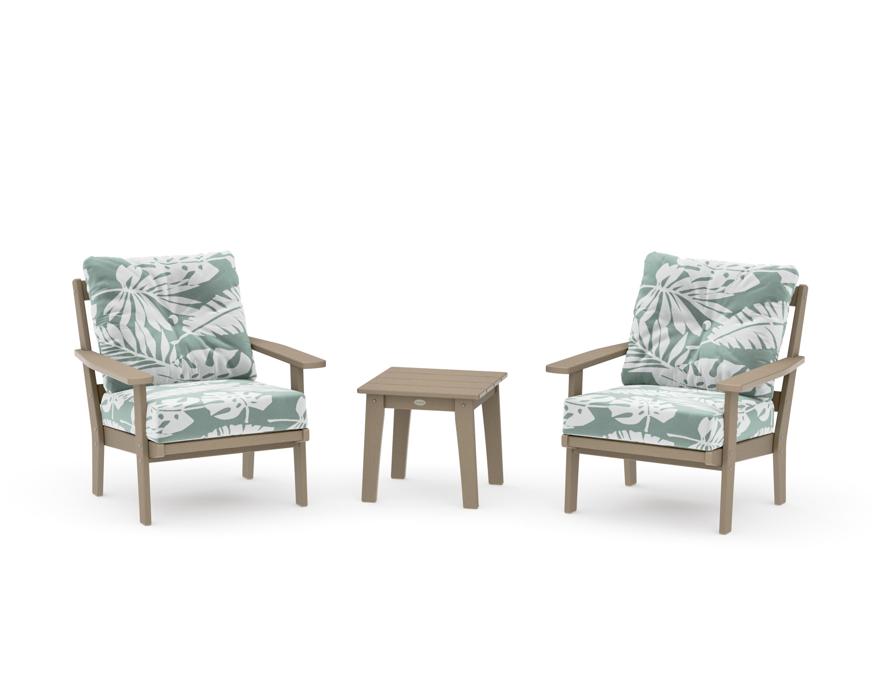 Prairie 3-Piece Deep Seating Set in Vintage Sahara / Leaf Glacier Spa