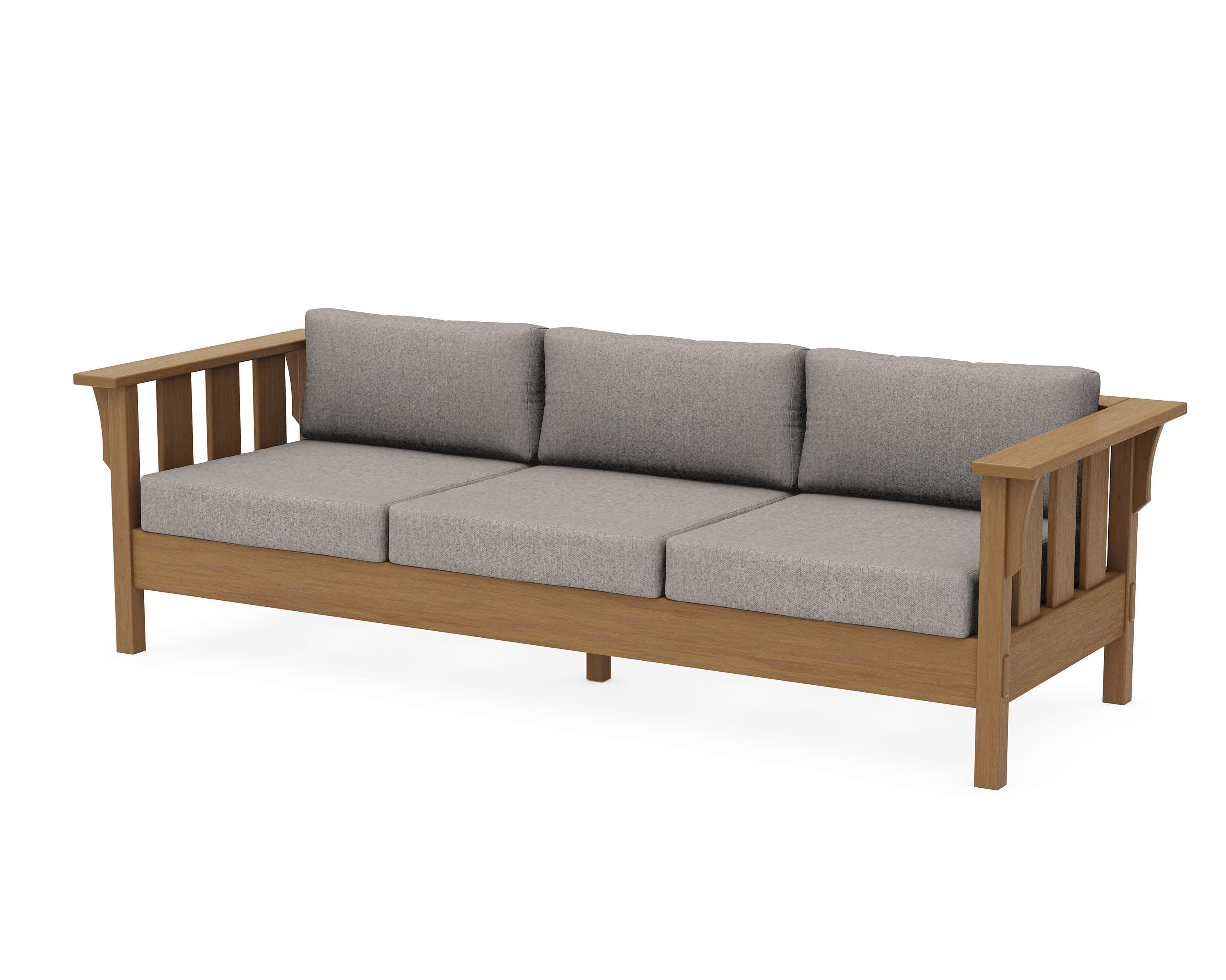 Acadia Deep Seating Sofa in Natural / Weathered Tweed
