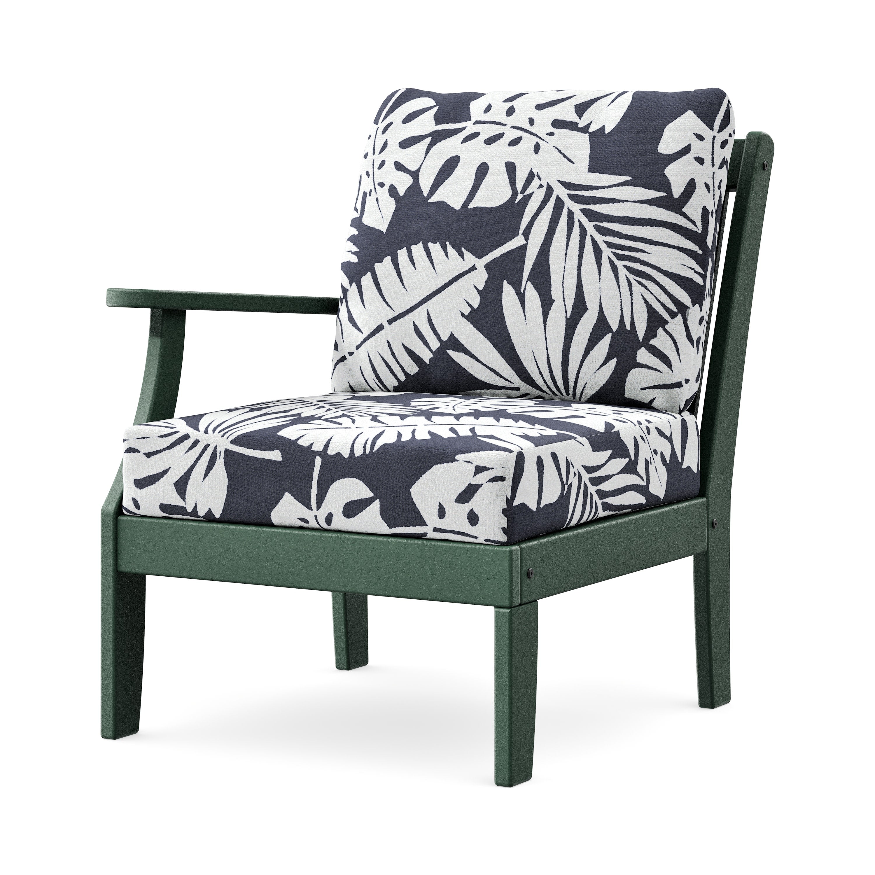 Braxton Modular Left Arm Chair in Green / Leaf Navy