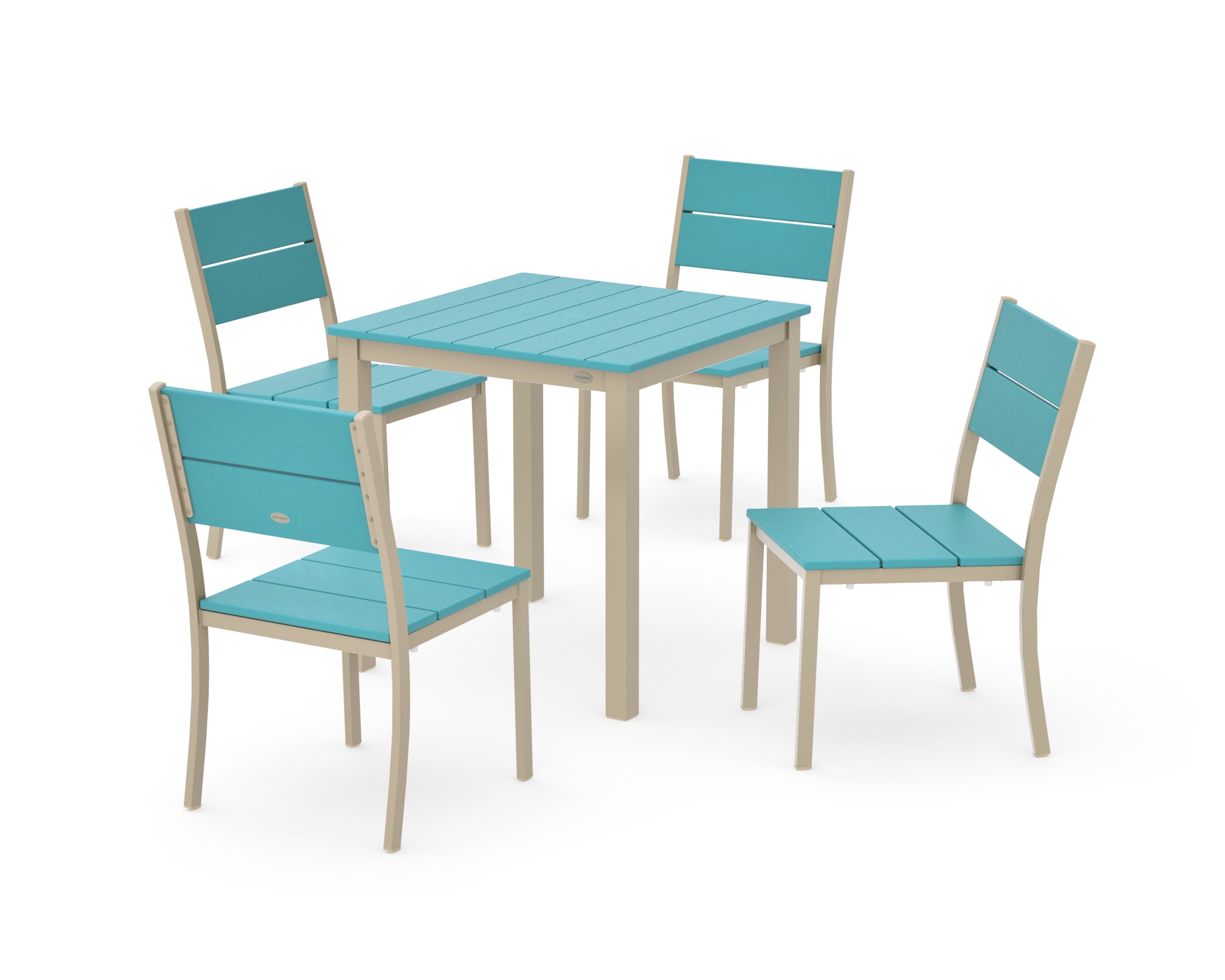 Main Street 5-Piece Square Dining Set- Small in Sand / Aruba