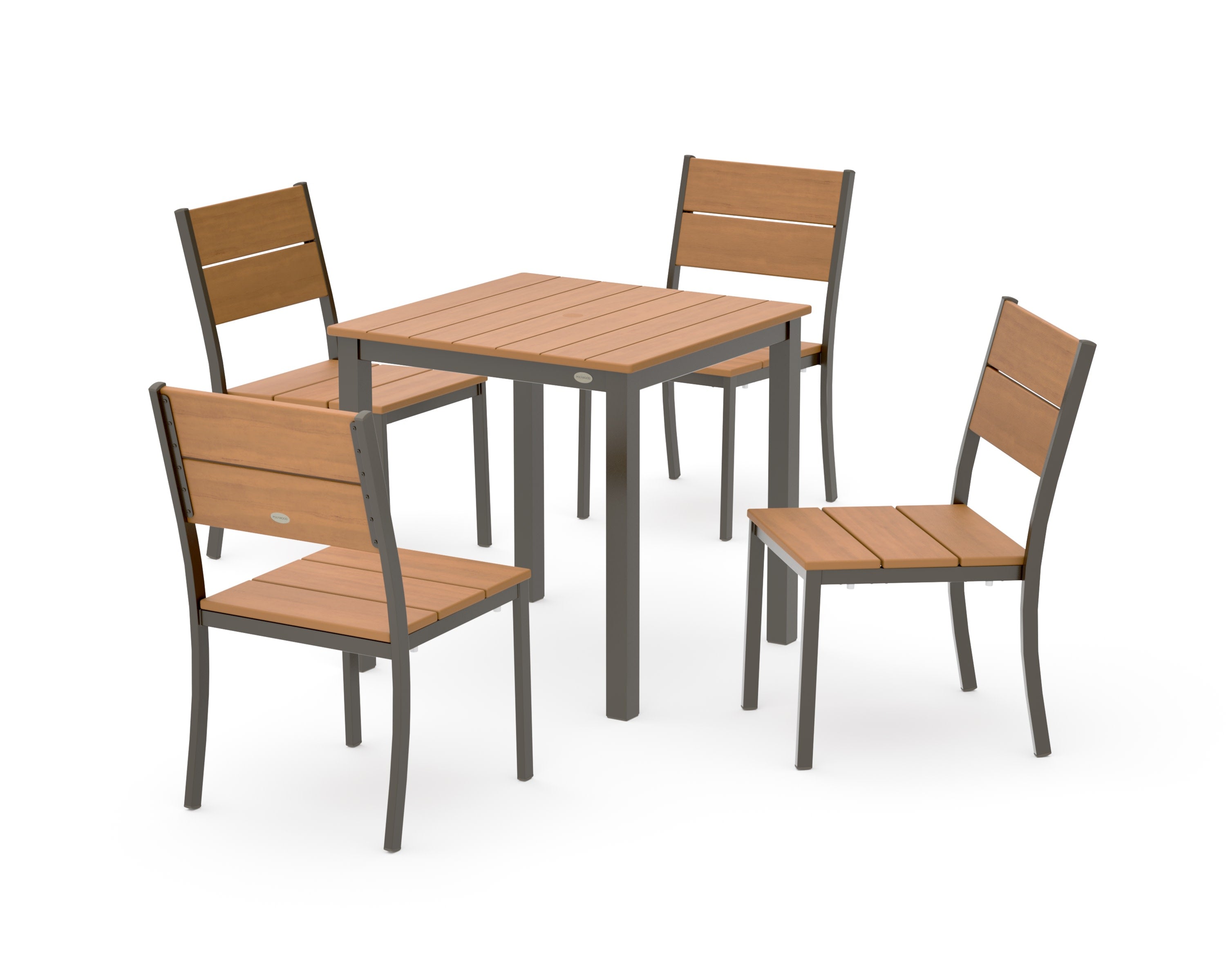 Main Street 5-Piece Square Dining Set- Small in Bronze / Natural