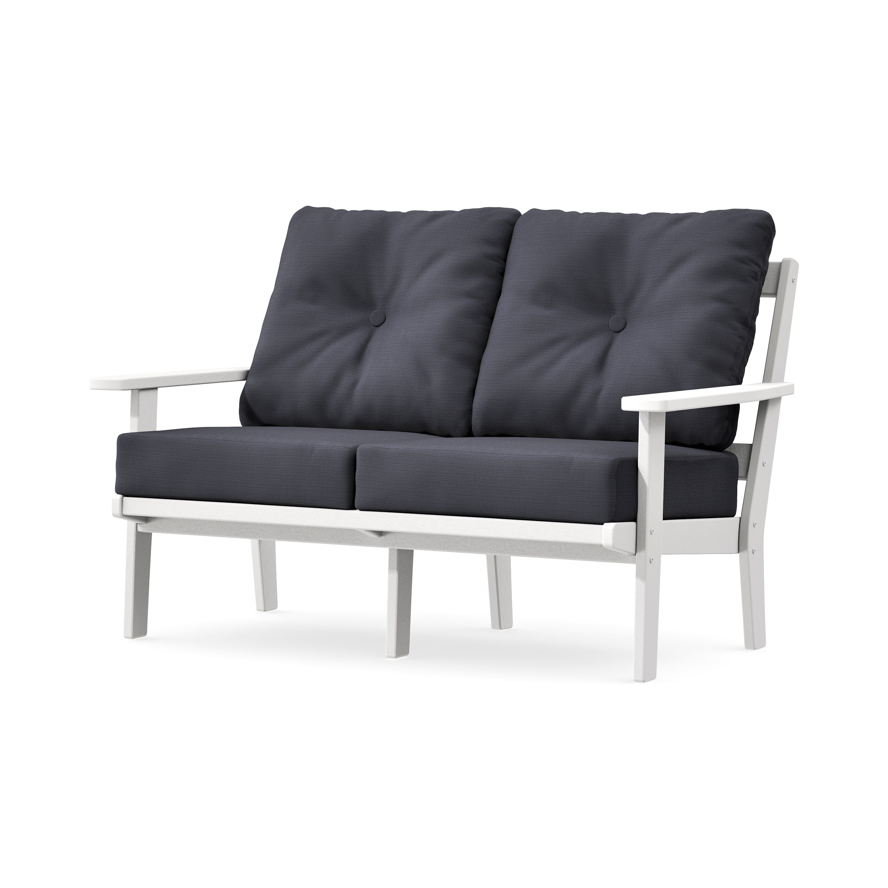 Oxford Deep SeatingLoveseat in White / Midnight Linen