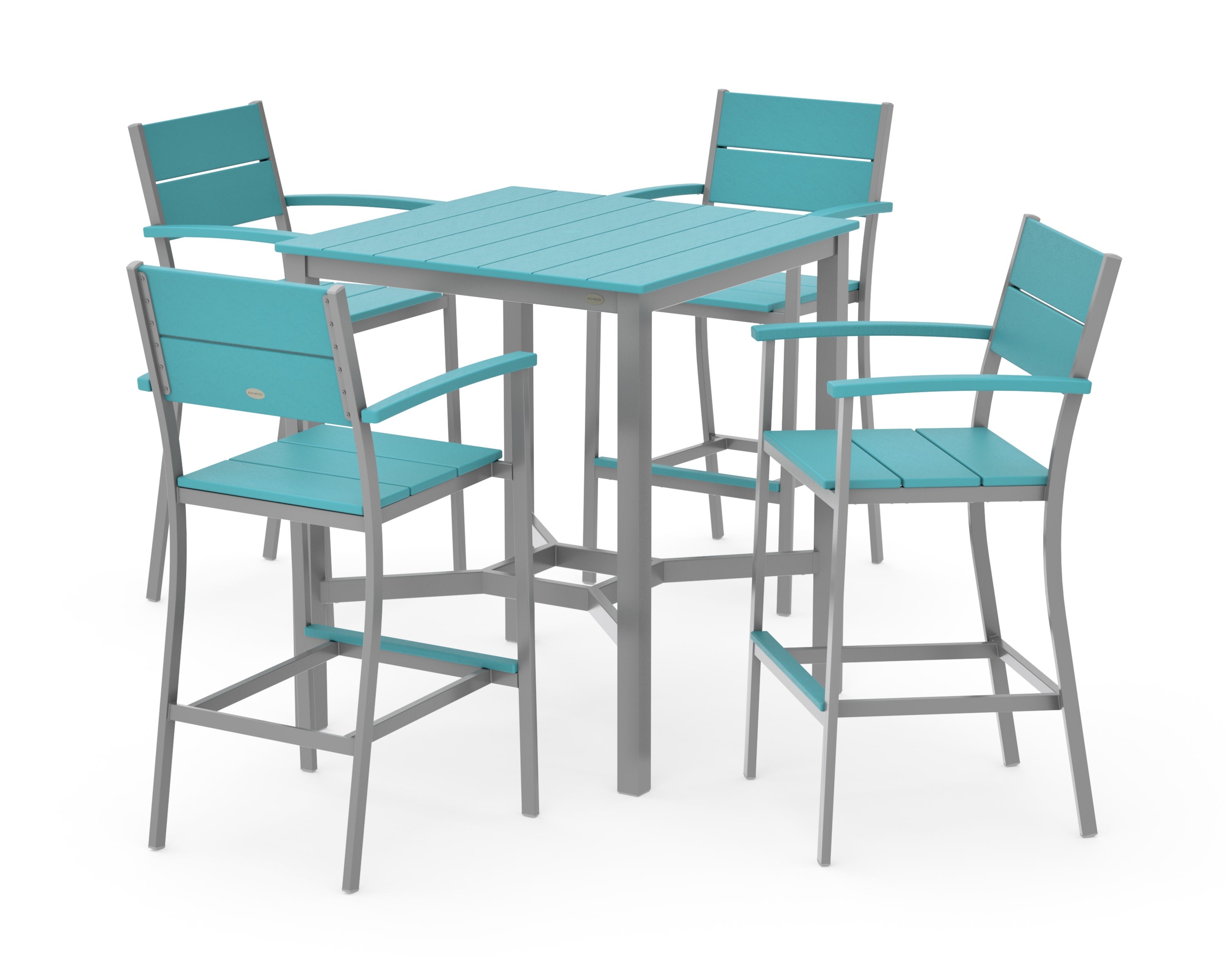 Main Street 5-Piece Bar Set in Silver / Aruba