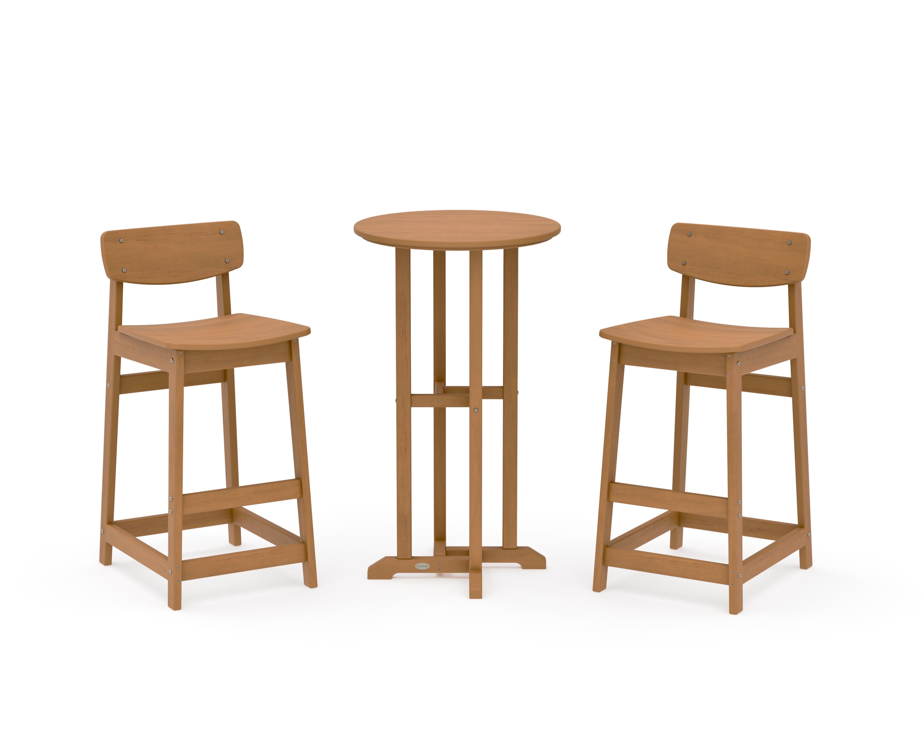 Modern Studio Urban Lowback Bar Chair 3-Piece Bistro Set in Natural