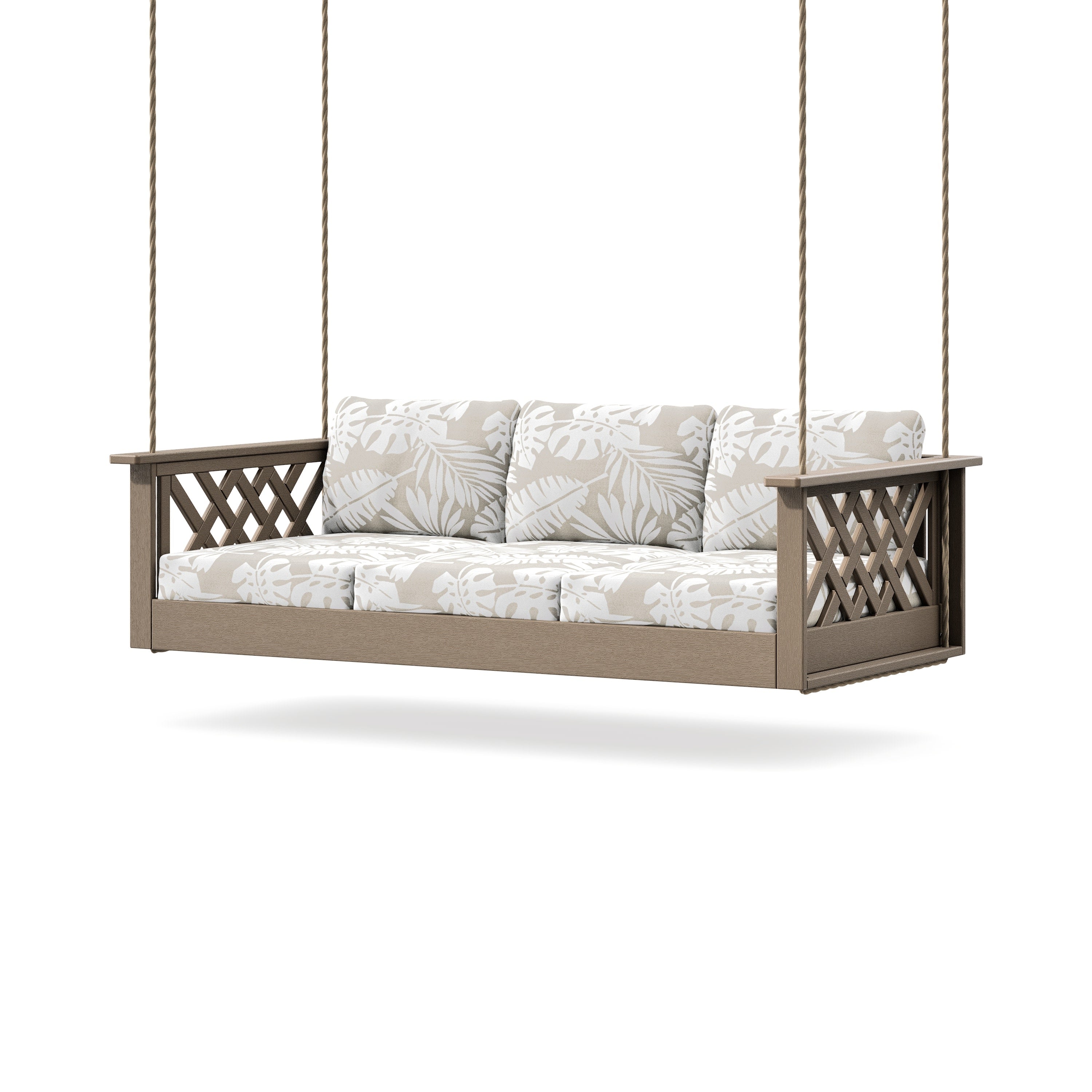 Wovendale Daybed Swing in Vintage Sahara / Leaf Dune Burlap