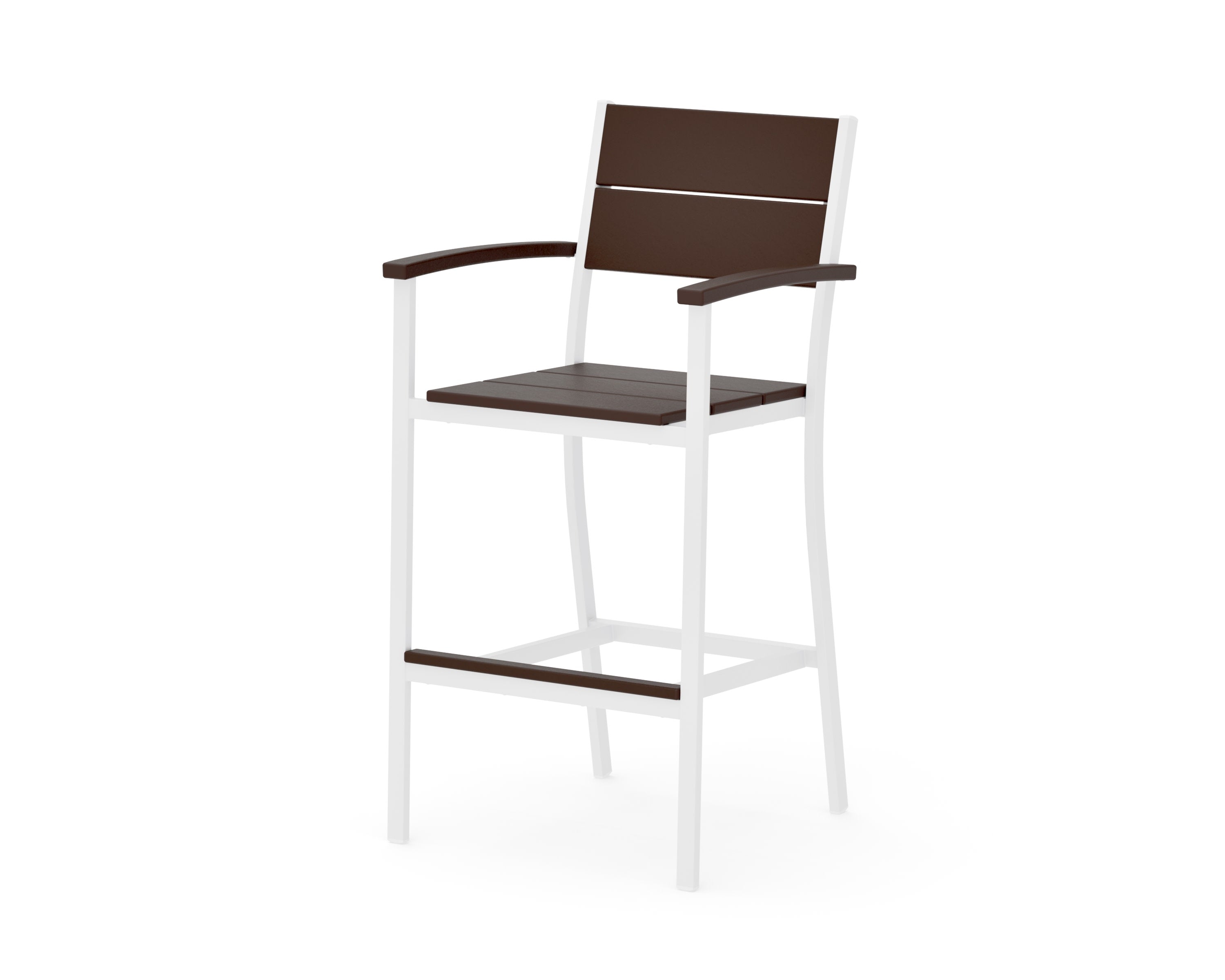 Main Street Bar Arm Chair in White / Mahogany