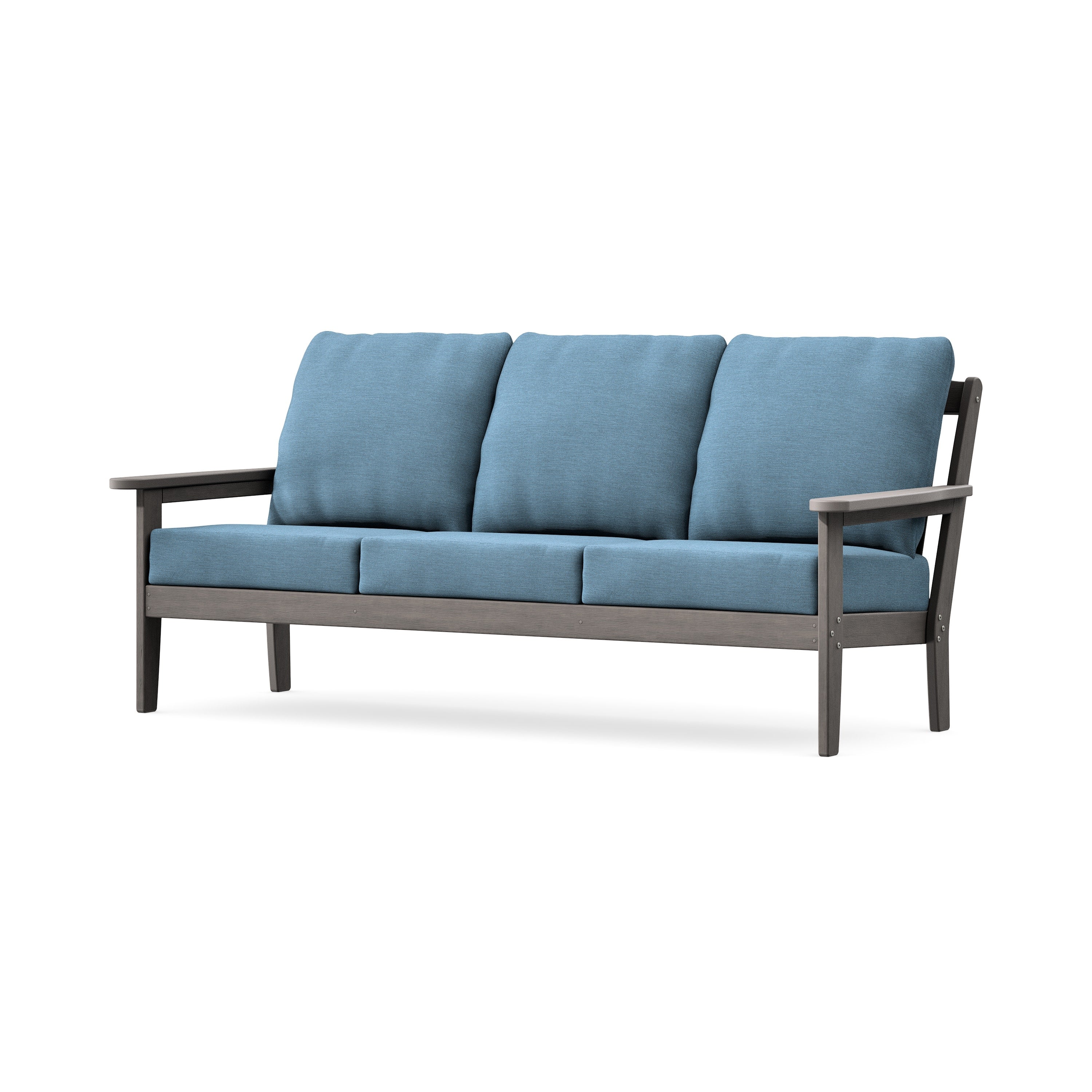Cottage Deep Seating Sofa in Driftwood / Sky Blue