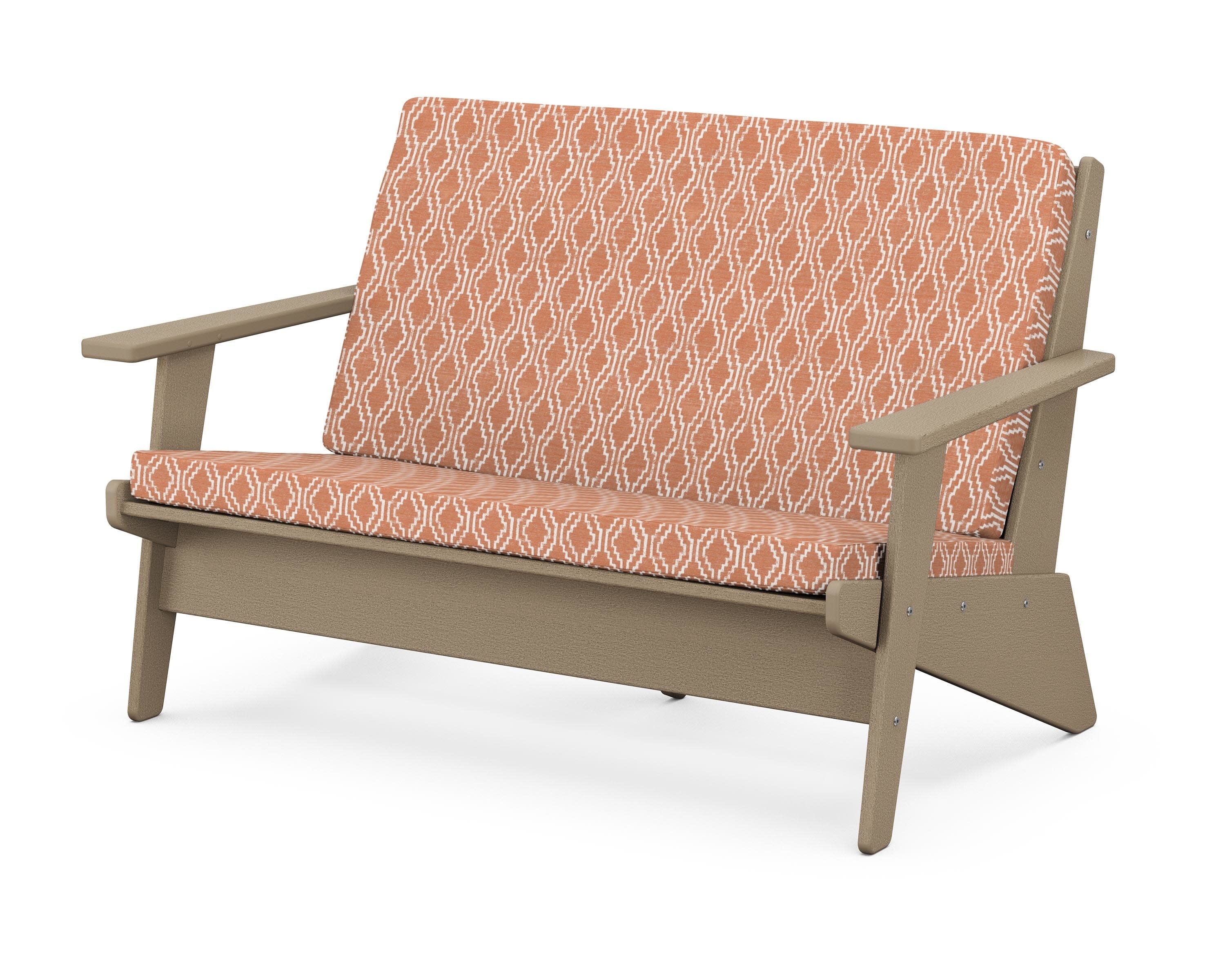 Riviera Modern Lounge Loveseat in Vintage Sahara / Solve Clay