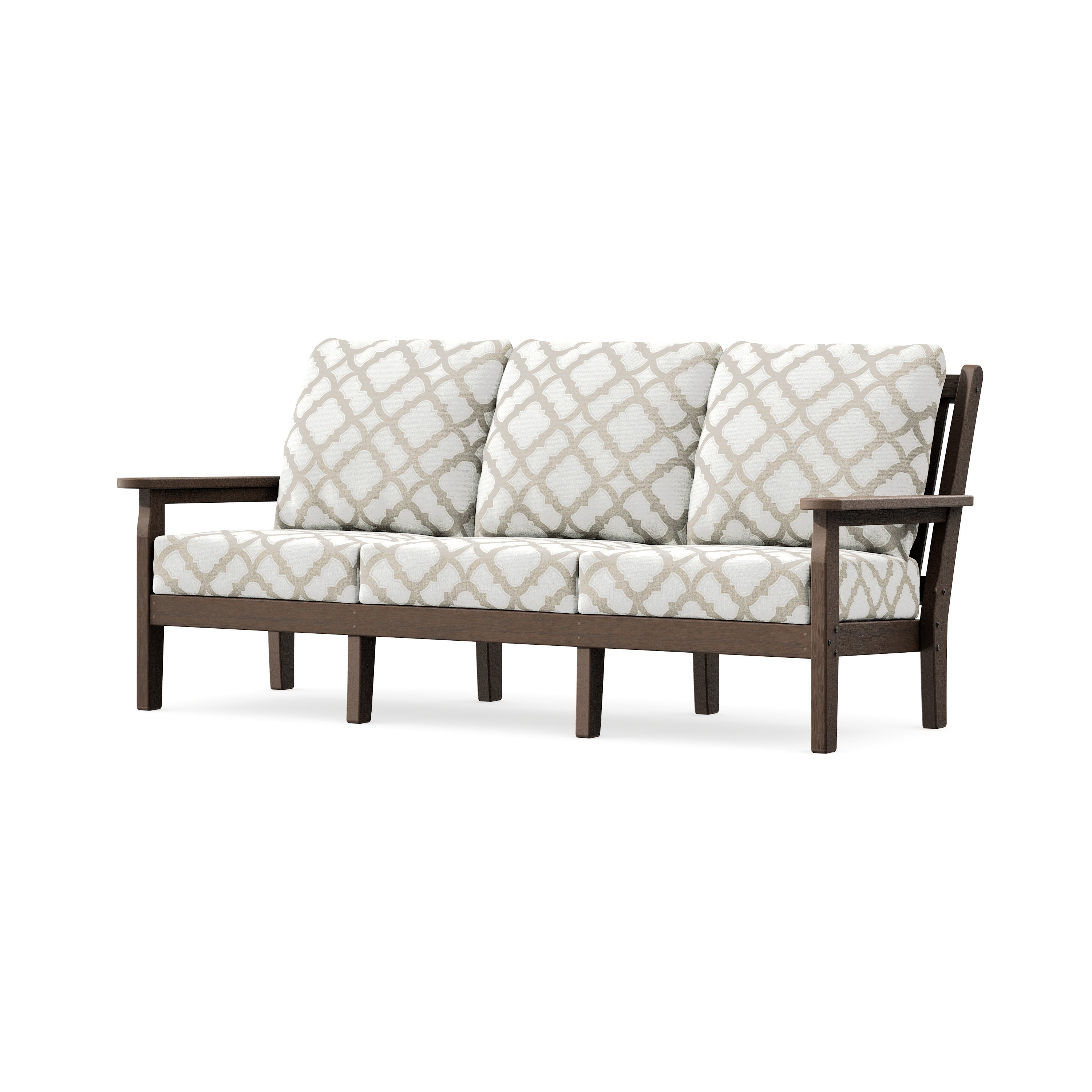 Chippendale Deep Seating Sofa in Kona / Trellis Dune Burlap