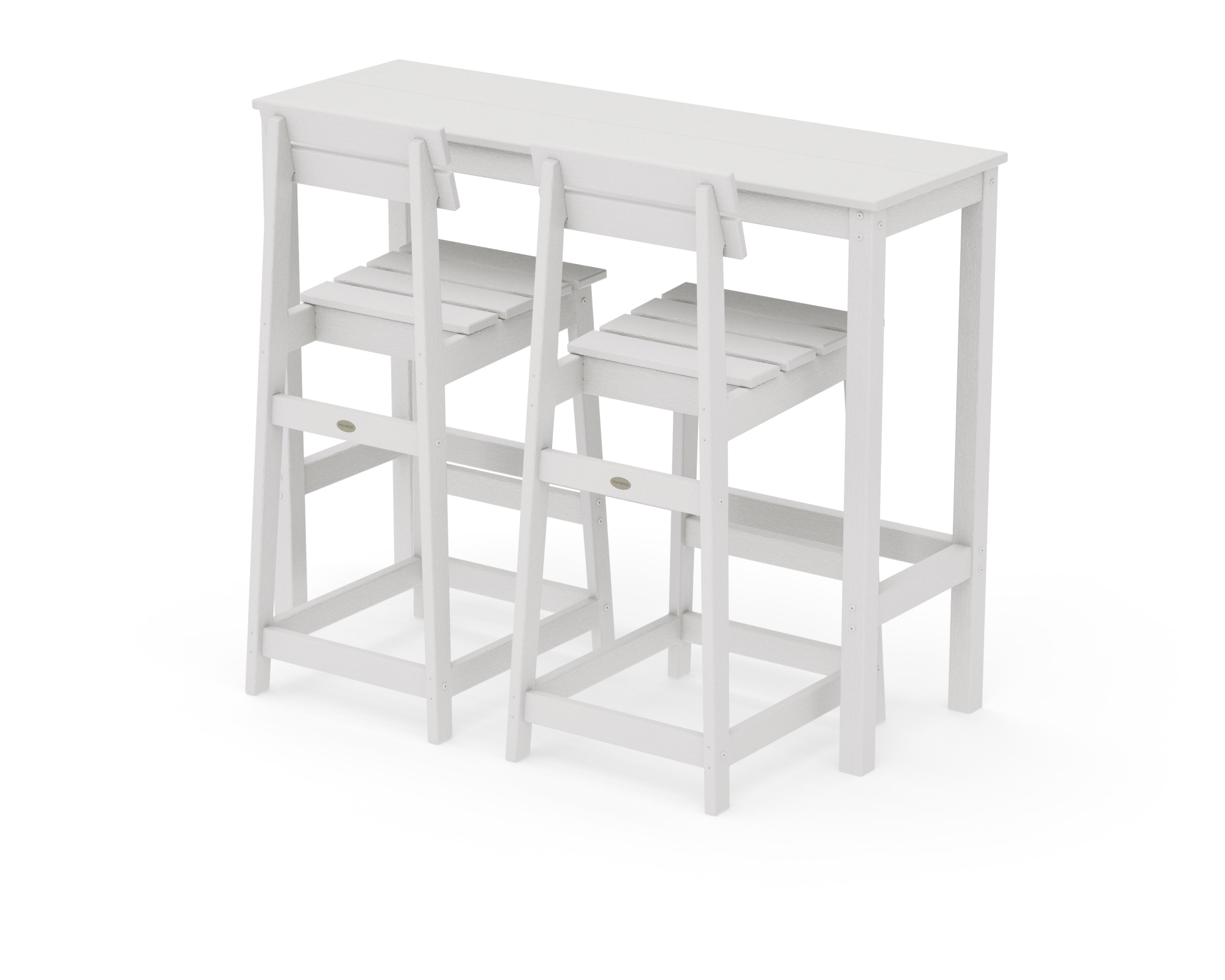 Modern Studio Plaza Bar Chair 3-Piece Balcony Set in Vintage White