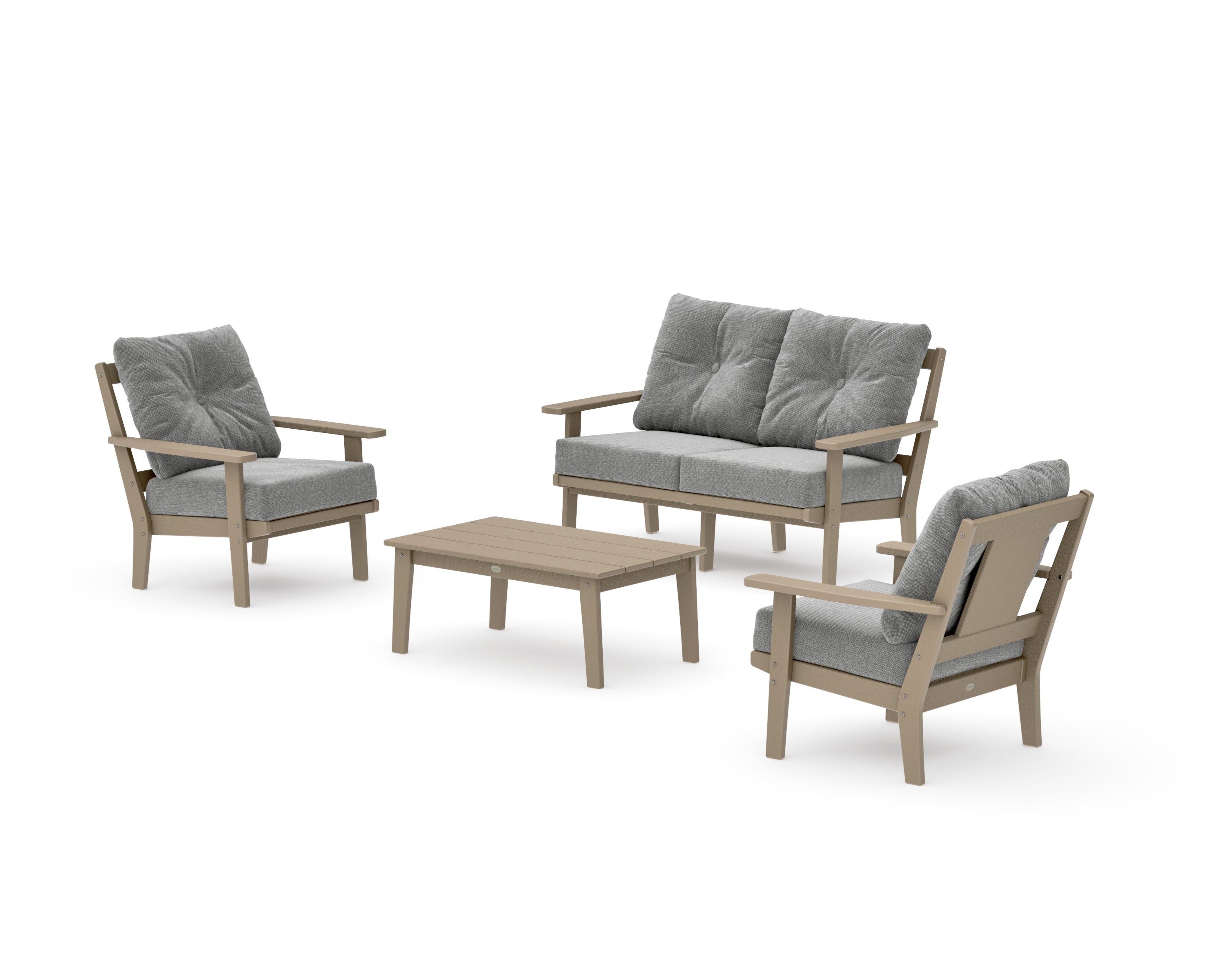 Prairie 4-Piece Deep Seating Set with Loveseat in Vintage Sahara / Grey Mist