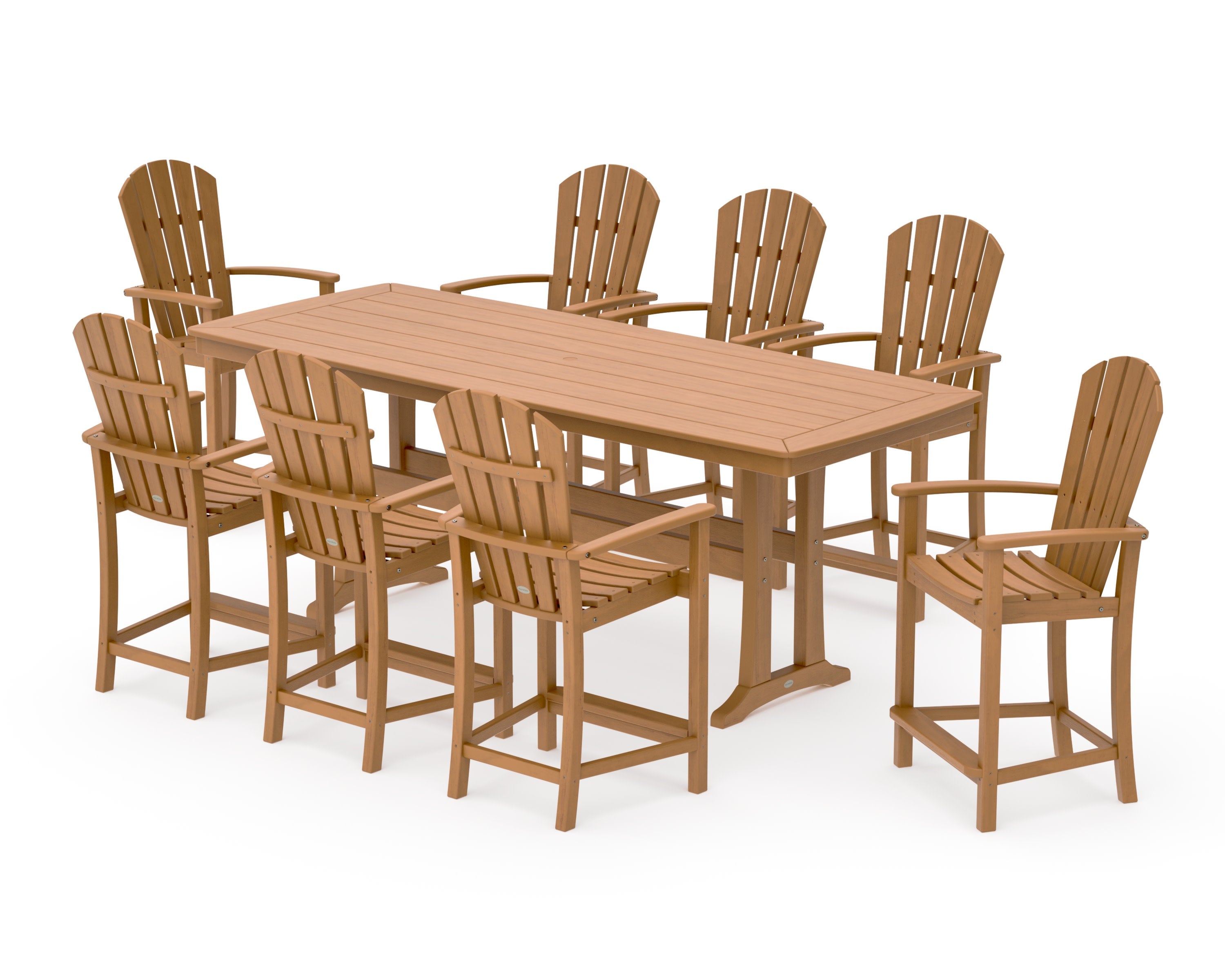 Palm Coast 9-Piece Counter Set with Trestle Legs in Natural